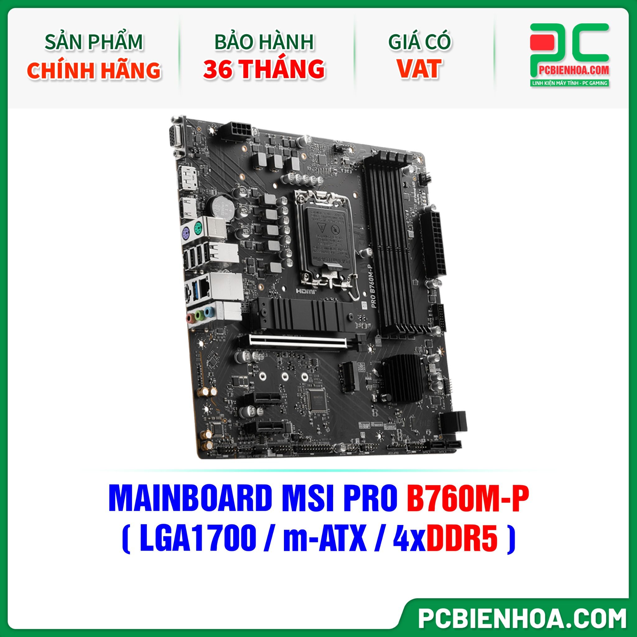 DDR5 - MAINBOARD MSI PRO B760M-P ( LGA1700 / m-ATX / 4xDDR5 )