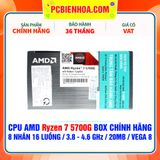  CPU AMD Ryzen 7 5700G BOX CHÍNH HÃNG ( 8 NHÂN 16 LUỒNG / 3.8 - 4.6 GHz / 20MB / VEGA 8 ) 