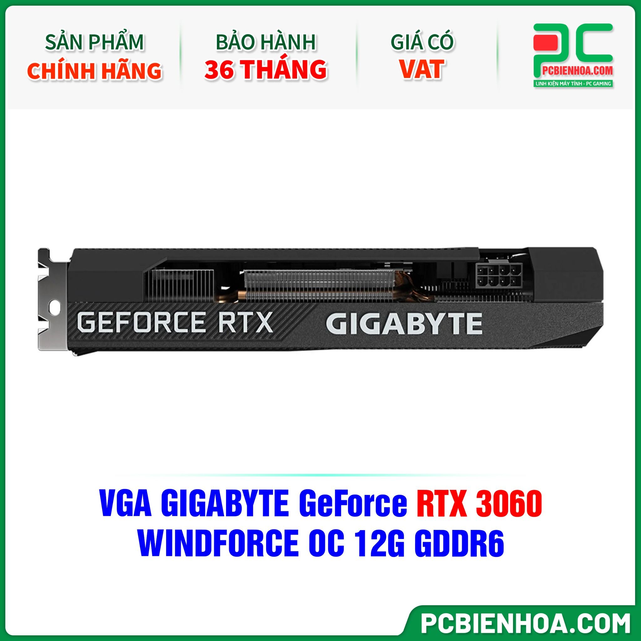 VGA GIGABYTE GeForce RTX 3060 WINDFORCE OC 12G GDDR6 (GV-N3060WF2OC-12GD)