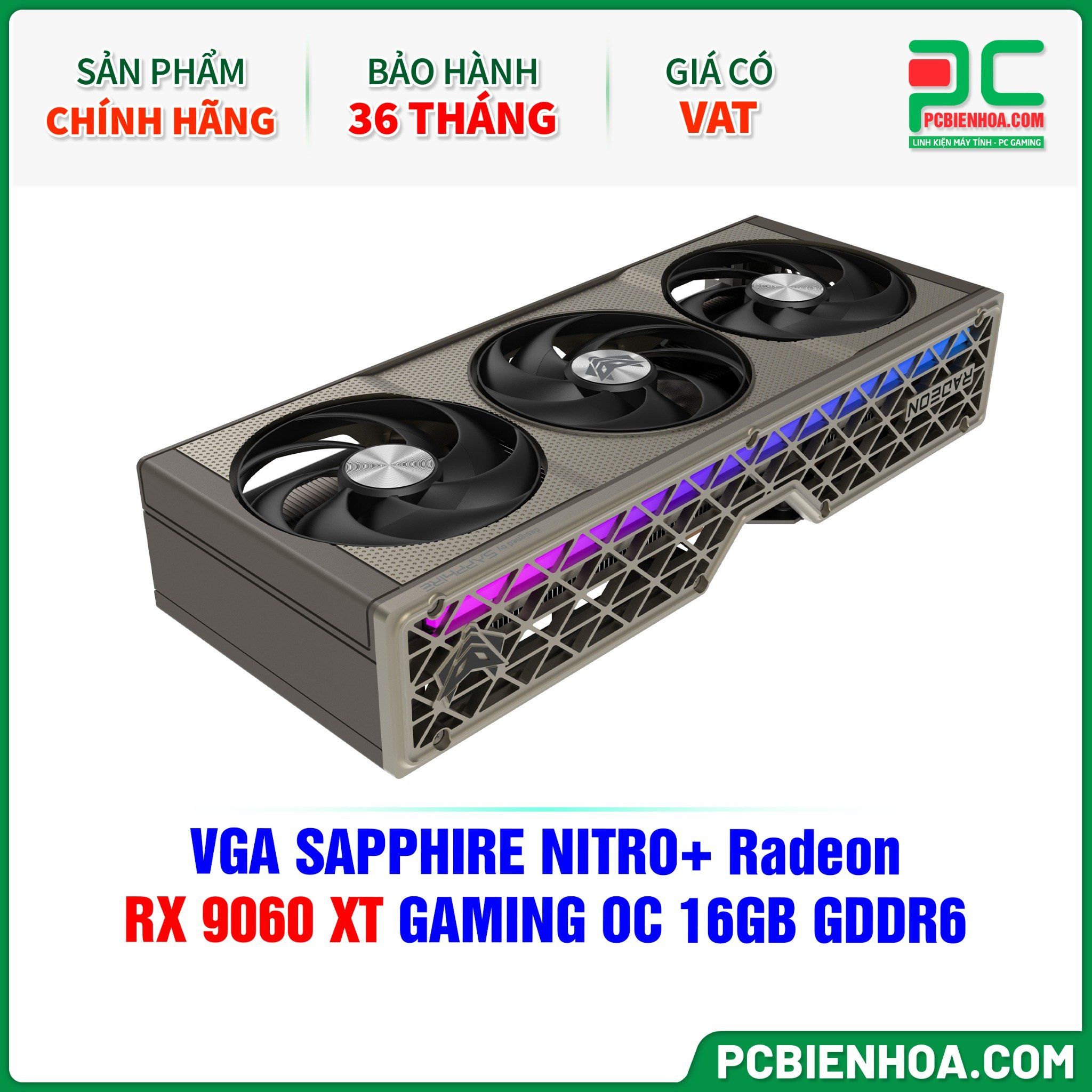 VGA SAPPHIRE NITRO+ Radeon RX 9060 XT GAMING OC 16GB GDDR6 (11350-01-20G)