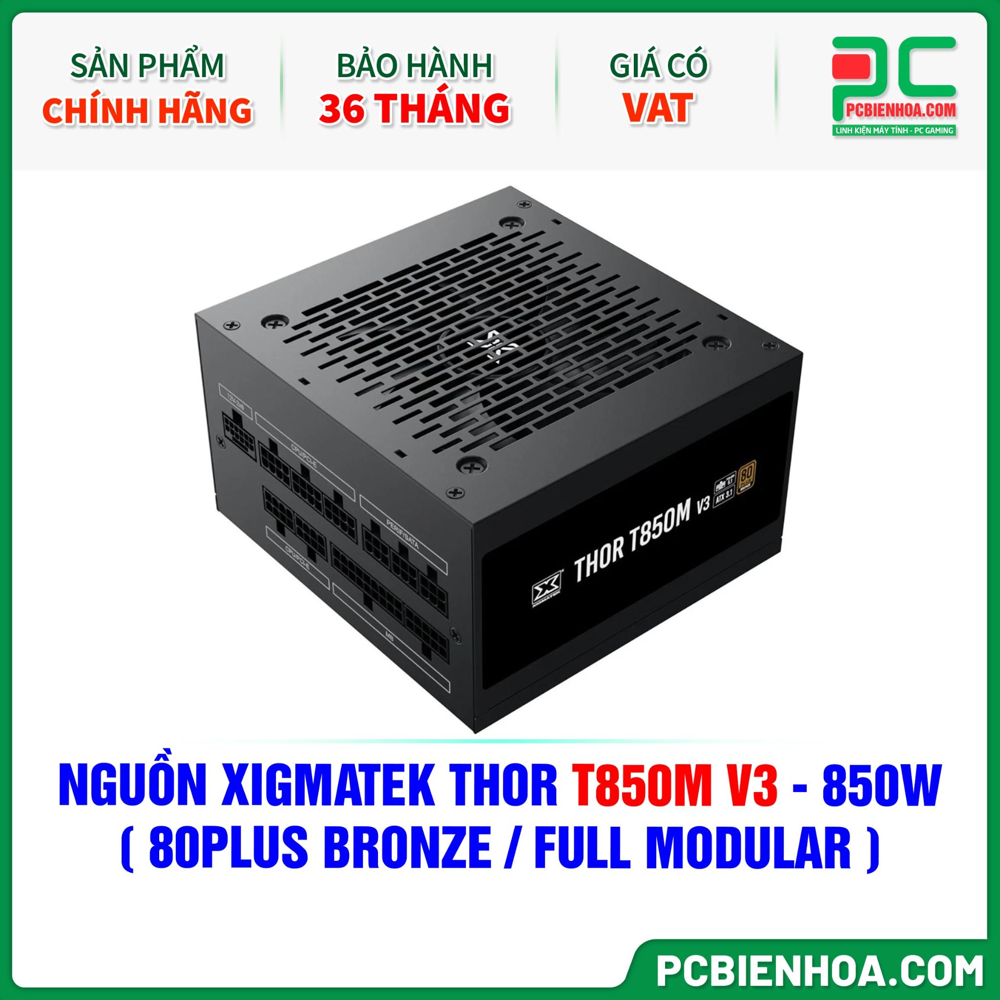 NGUỒN XIGMATEK THOR T850M V3 - 850W ( 80PLUS BRONZE / FULL MODULAR - EN43338 )