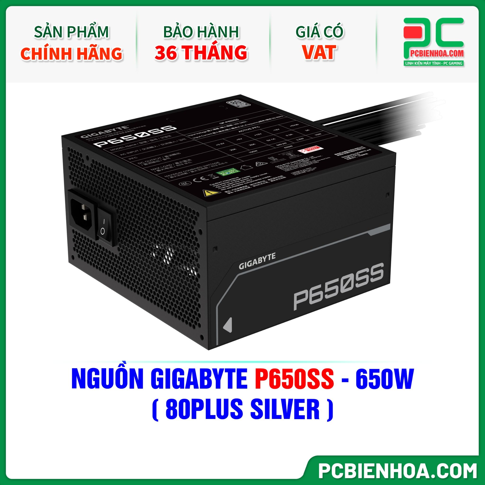NGUỒN GIGABYTE P650SS - 650W ( 80PLUS SILVER )