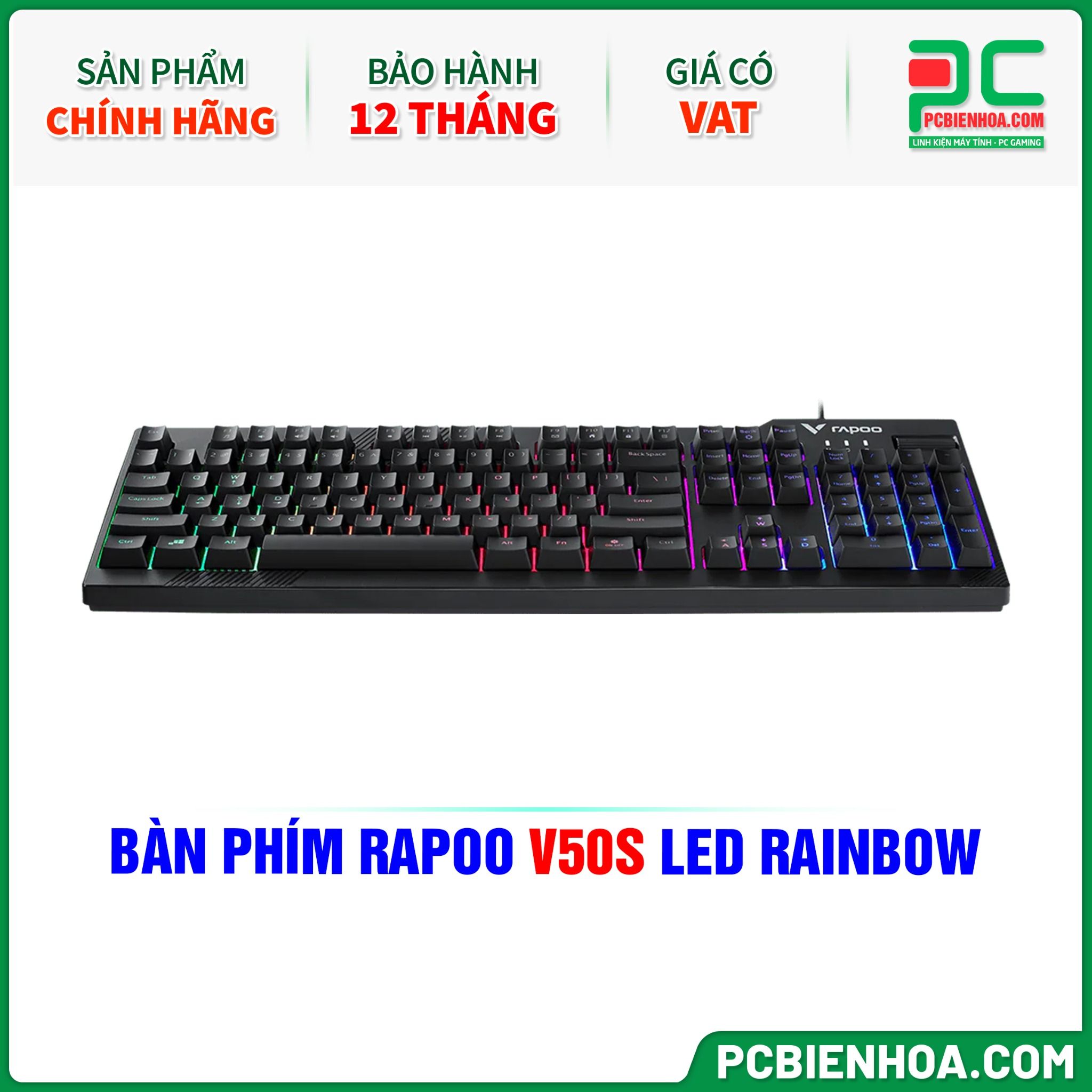 BÀN PHÍM RAPOO V50S LED RAINBOW