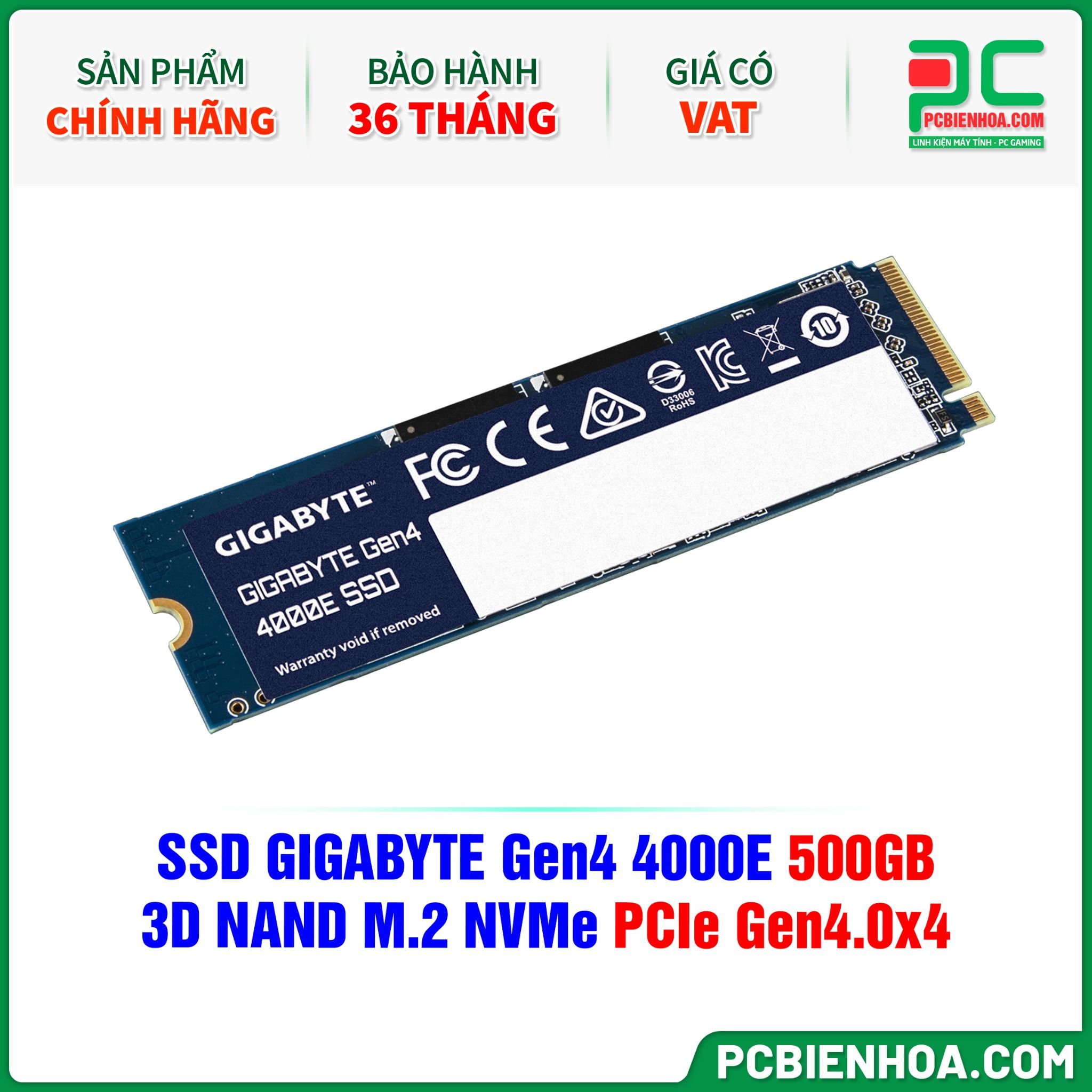 SSD GIGABYTE Gen4 4000E 500GB - 3D NAND M.2 NVMe PCIe Gen4.0x4 (G440E500G)