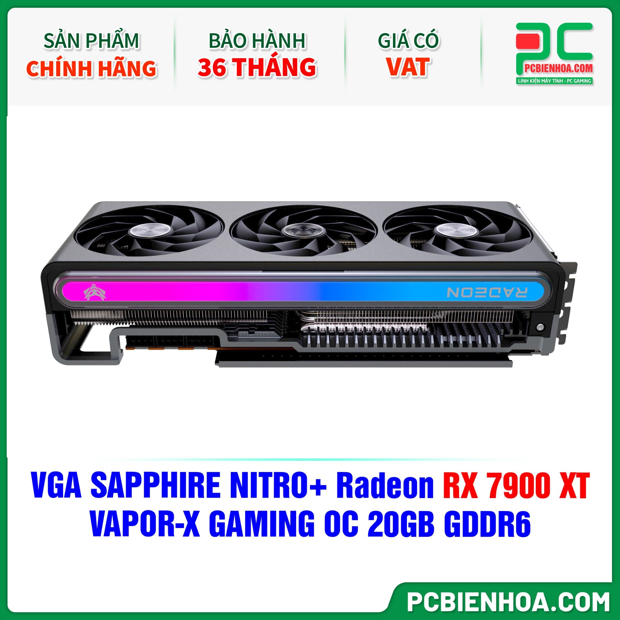VGA SAPPHIRE NITRO+ Radeon RX 7900 XT VAPOR-X GAMING OC 20GB GDDR6 (11323-01-40G)