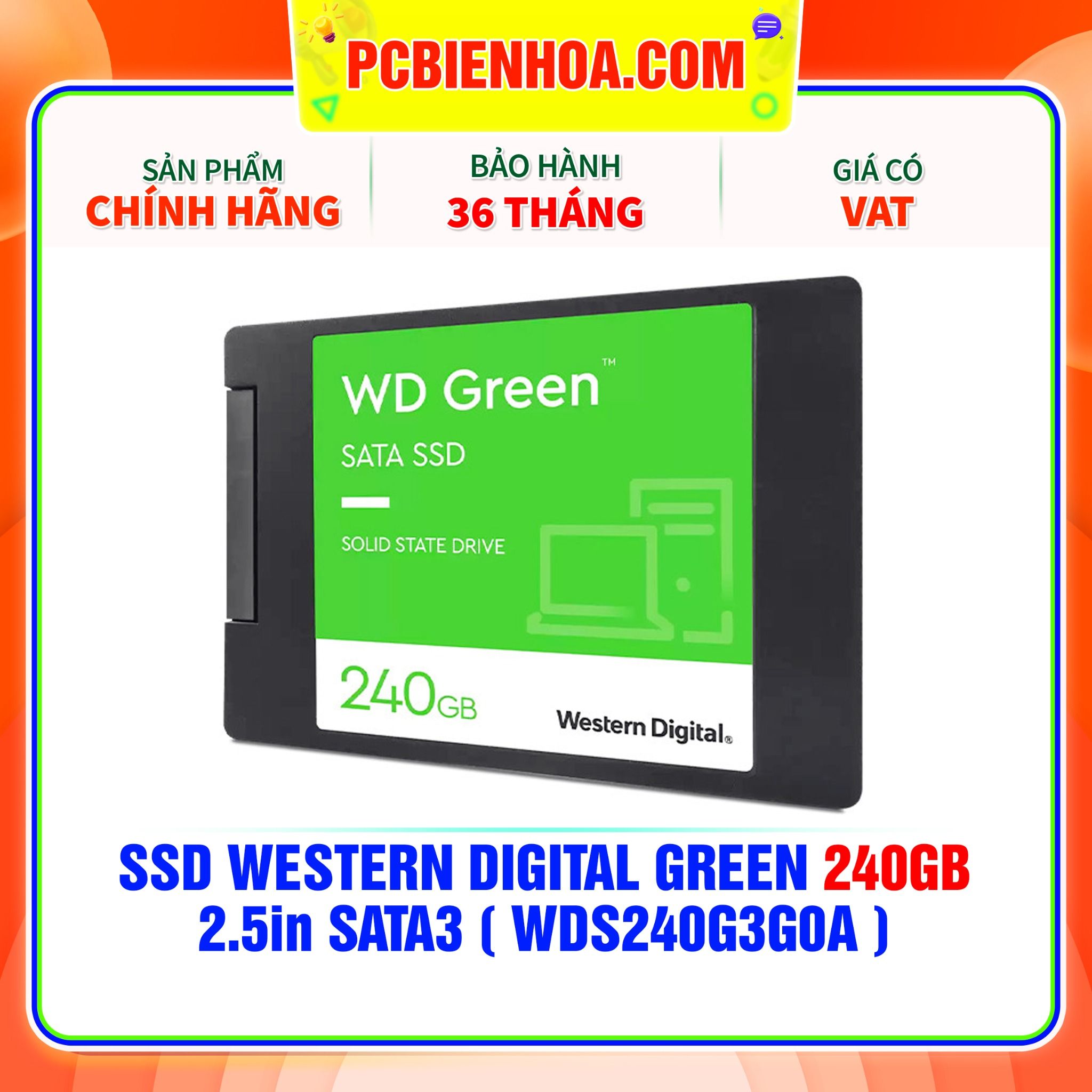  SSD WESTERN DIGITAL GREEN 240GB - 2.5in SATA3 ( WDS240G3G0A ) 