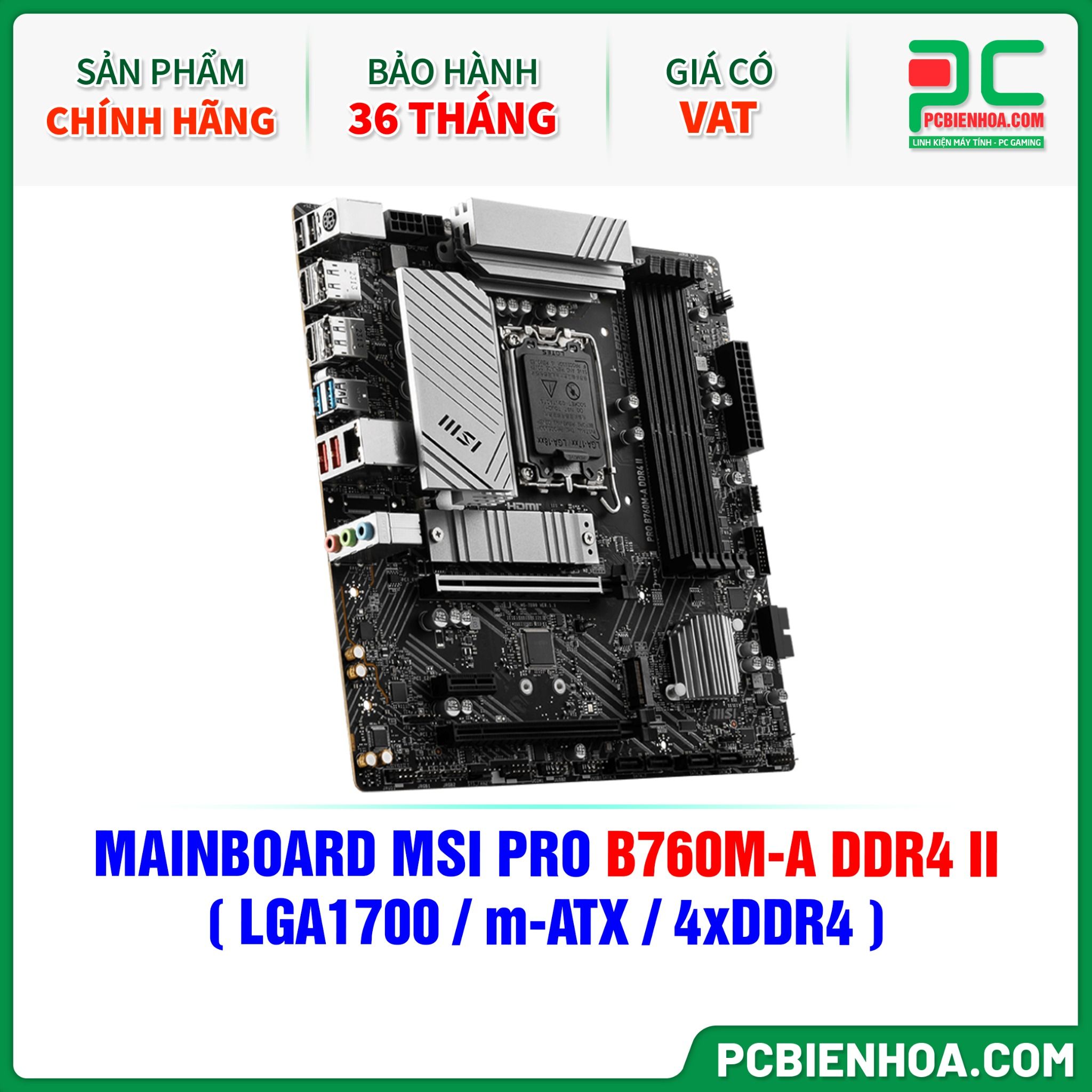 MAINBOARD MSI PRO B760M-A DDR4 II ( LGA1700 / m-ATX / 4xDDR4 )