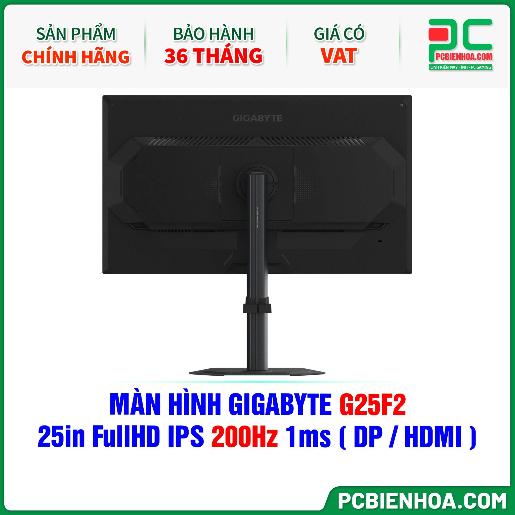 MÀN HÌNH GIGABYTE G25F2 - 25in FullHD IPS 200Hz 1ms ( DP / HDMI )