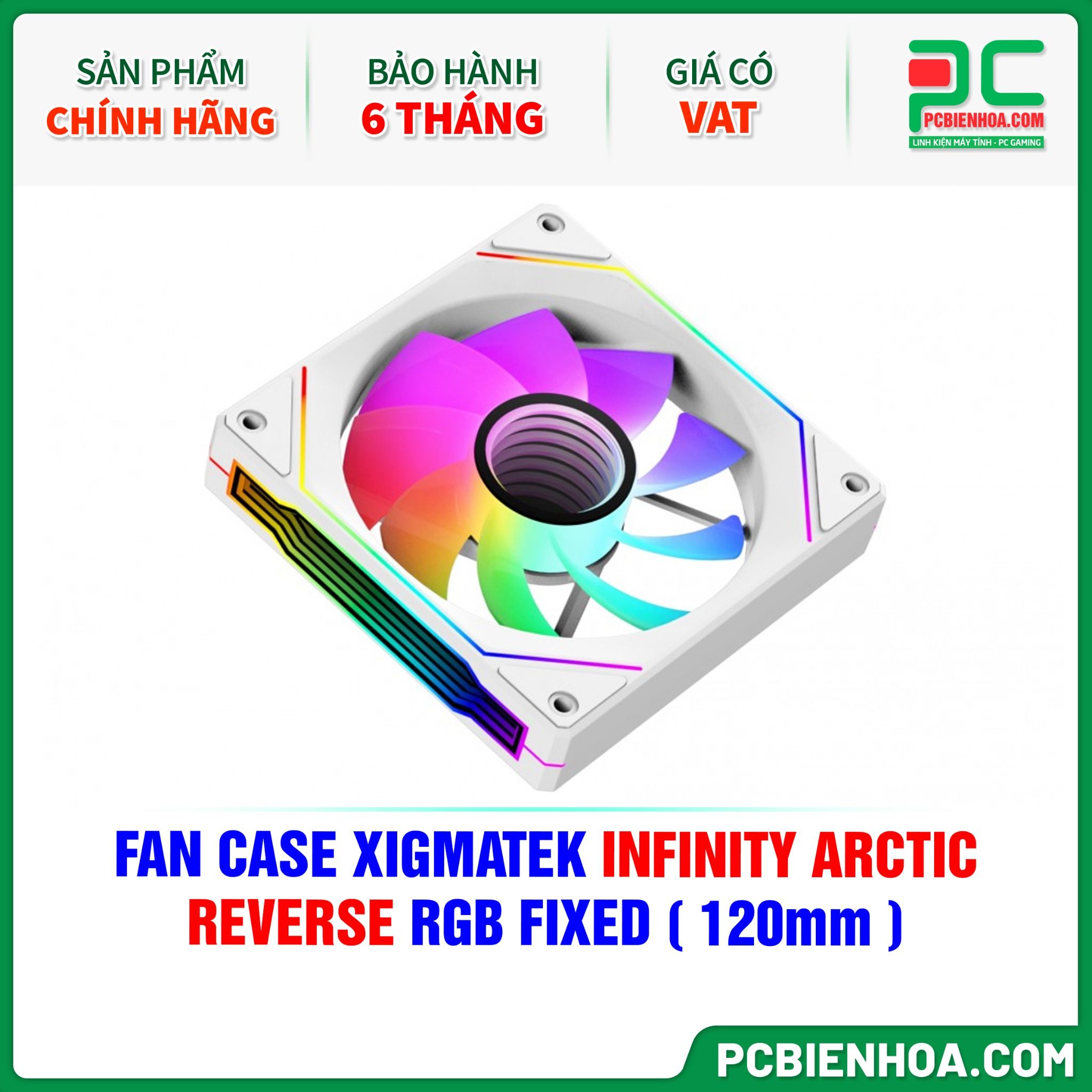 FAN CASE XIGMATEK INFINITY ARCTIC REVERSE RGB FIXED - FAN NGƯỢC ( 120mm / EN44595 )