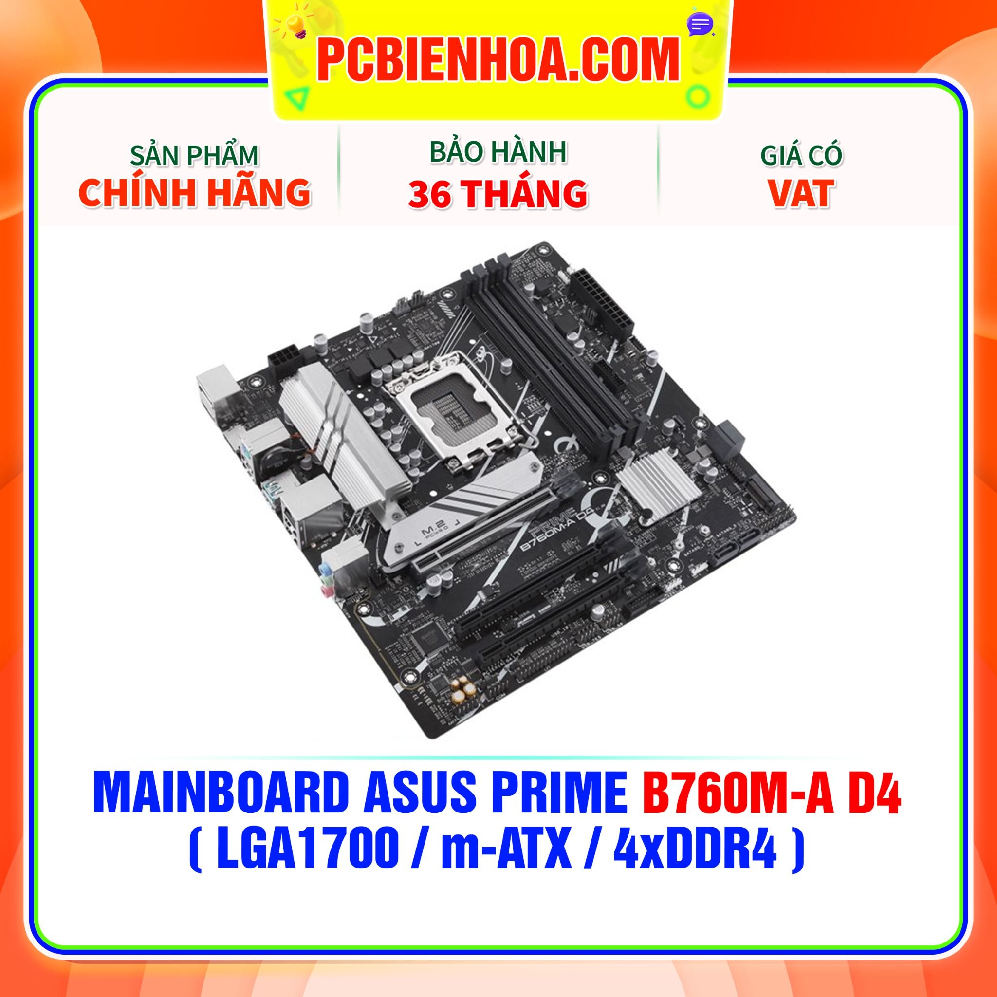  MAINBOARD ASUS PRIME B760M-A D4 ( LGA1700 / m-ATX / 4xDDR4 ) 