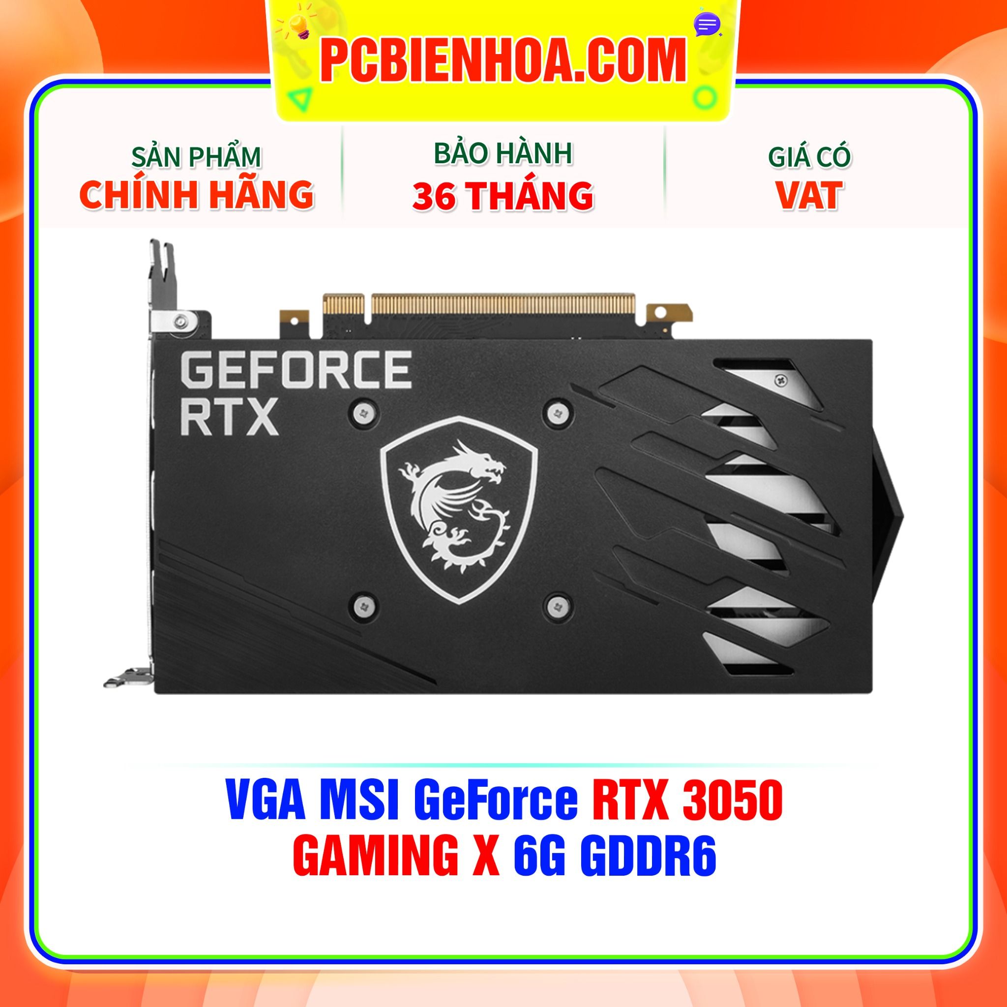  VGA MSI GeForce RTX 3050 GAMING X 6G GDDR6 