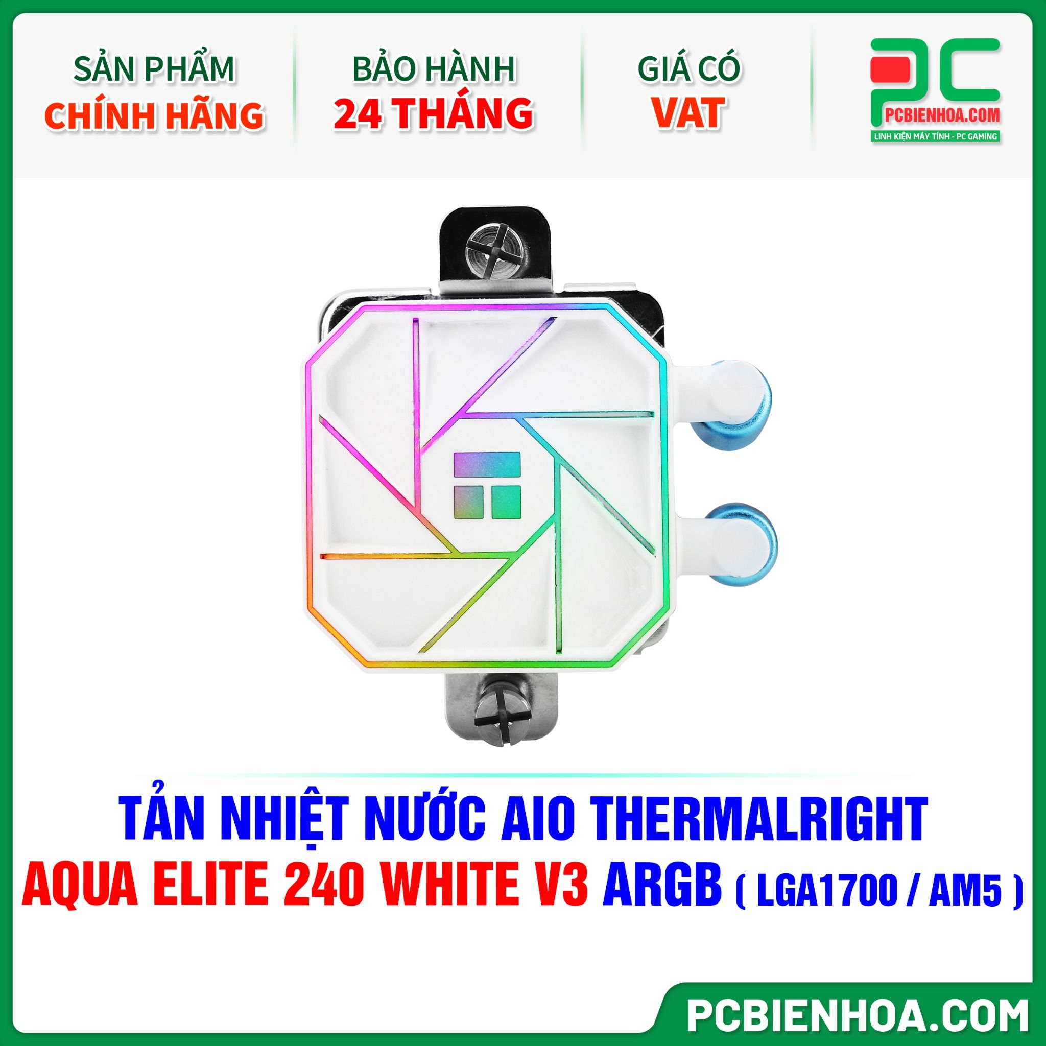 TẢN NHIỆT NƯỚC AIO THERMALRIGHT AQUA ELITE 240 WHITE V3 ARGB ( HỖ TRỢ SOCKET LGA1700 / AM5 )