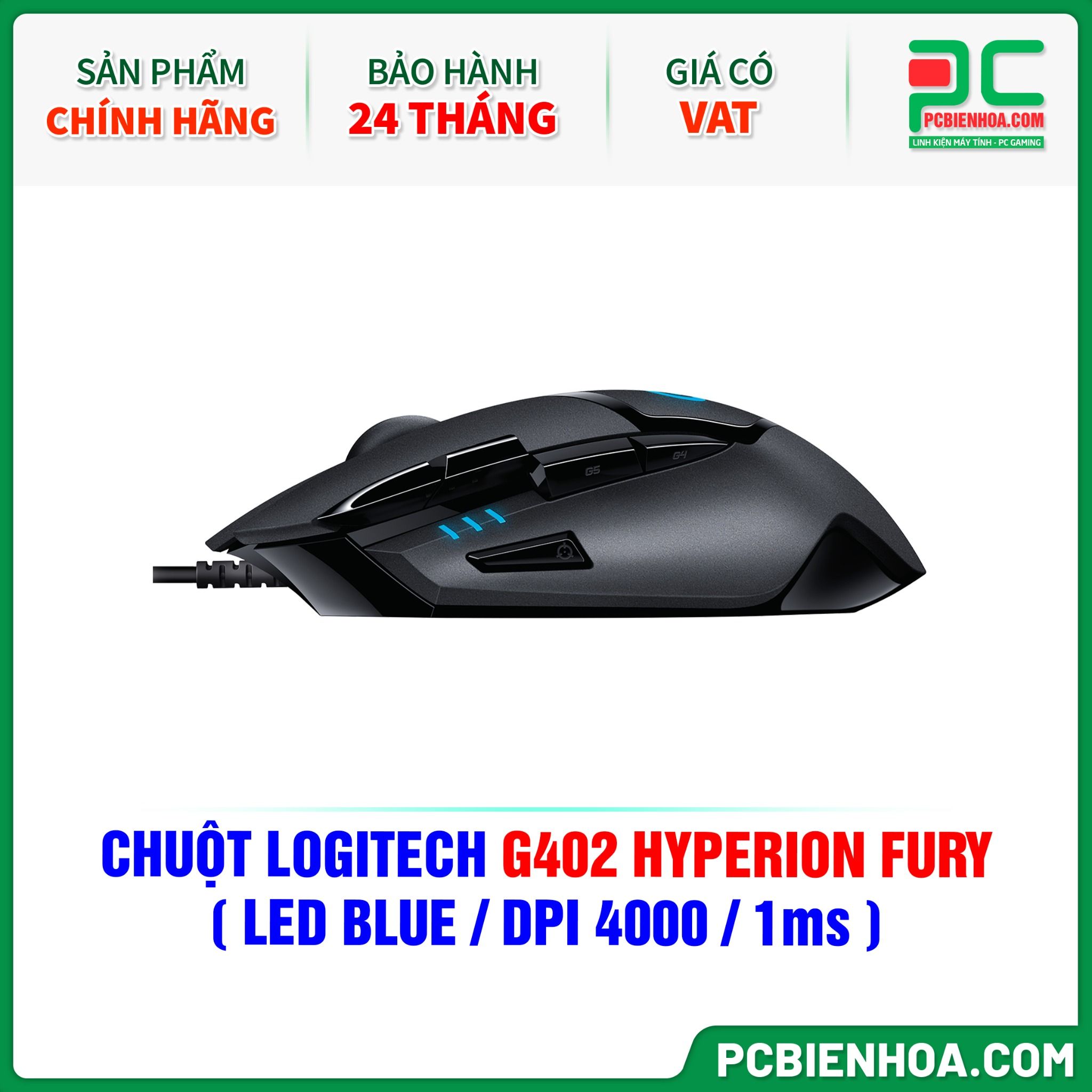 CHUỘT LOGITECH G402 HYPERION FURY ( LED BLUE / DPI 4000 / 1ms )