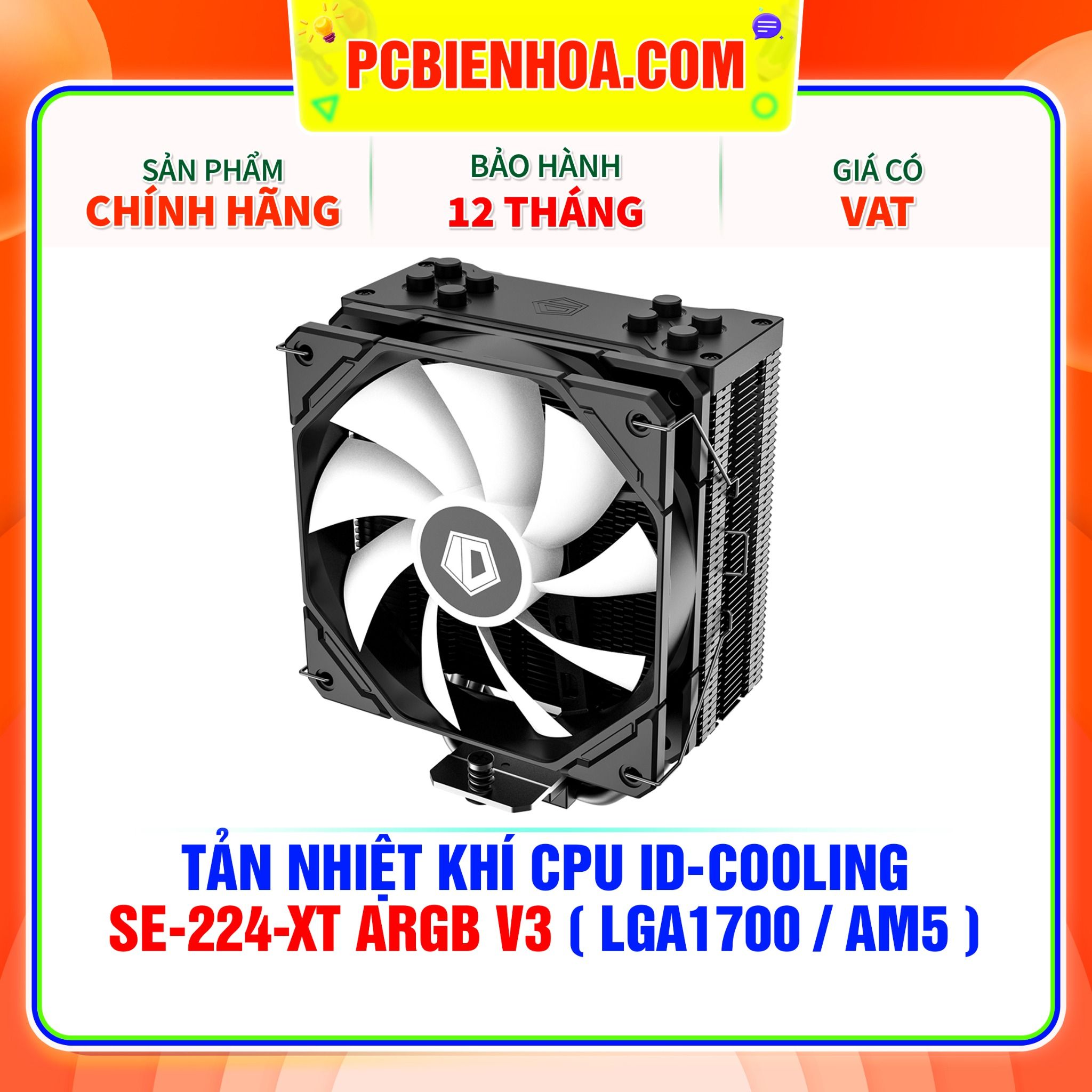  TẢN NHIỆT KHÍ CPU ID-COOLING SE-224-XT ARGB V3 ( HỖ TRỢ SOCKET LGA1700 / AM5 ) 