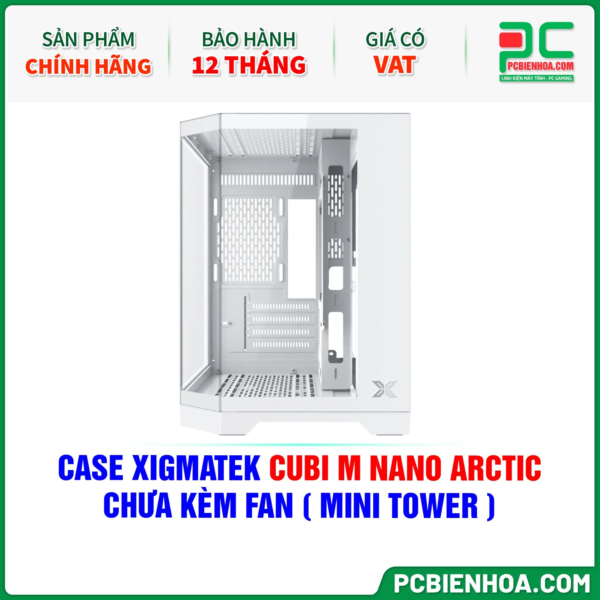CASE XIGMATEK CUBI M NANO ARCTIC - CHƯA KÈM FAN ( MINI TOWER - EN44960 )