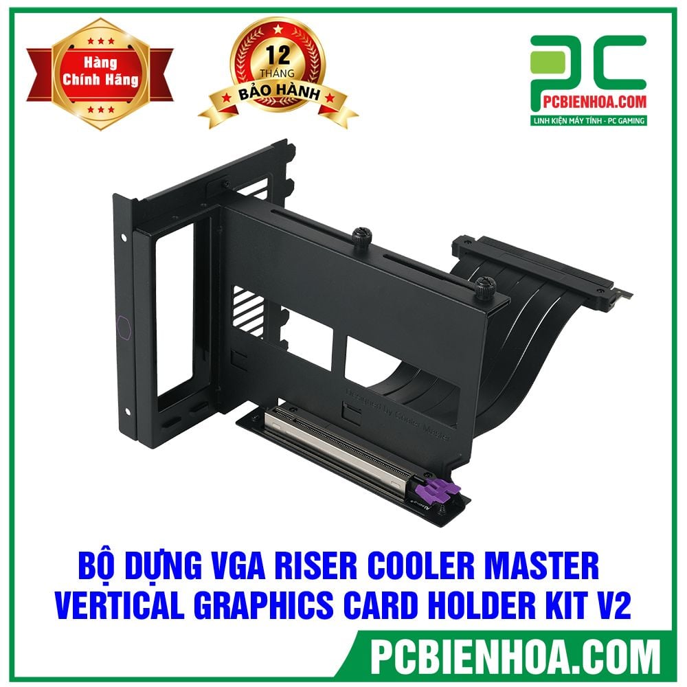 Bộ dựng VGA Cooler Master VGA Holder Vertical V2 kèm Riser PCI-E 3.0 (KHUNG + CABLE PCI-E 3.0)