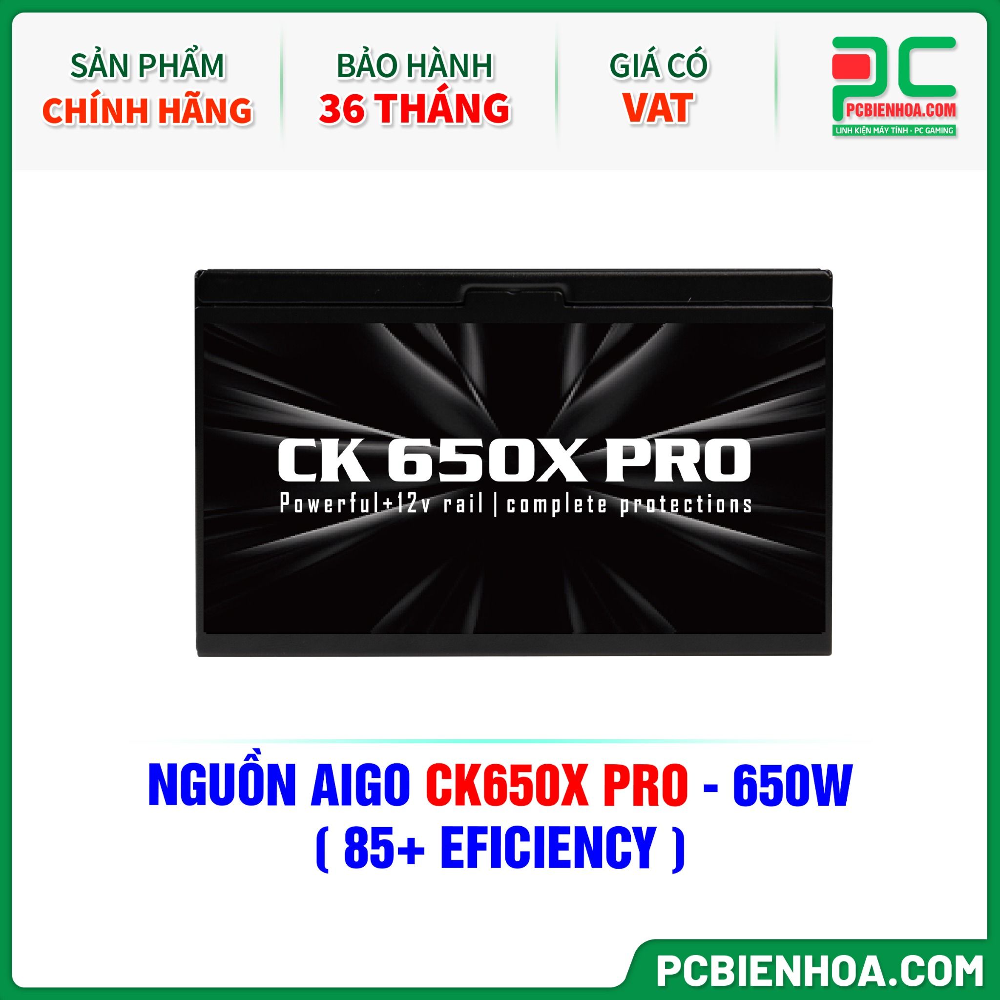 NGUỒN AIGO CK650X PRO - 650W ( 85+ EFICIENCY )