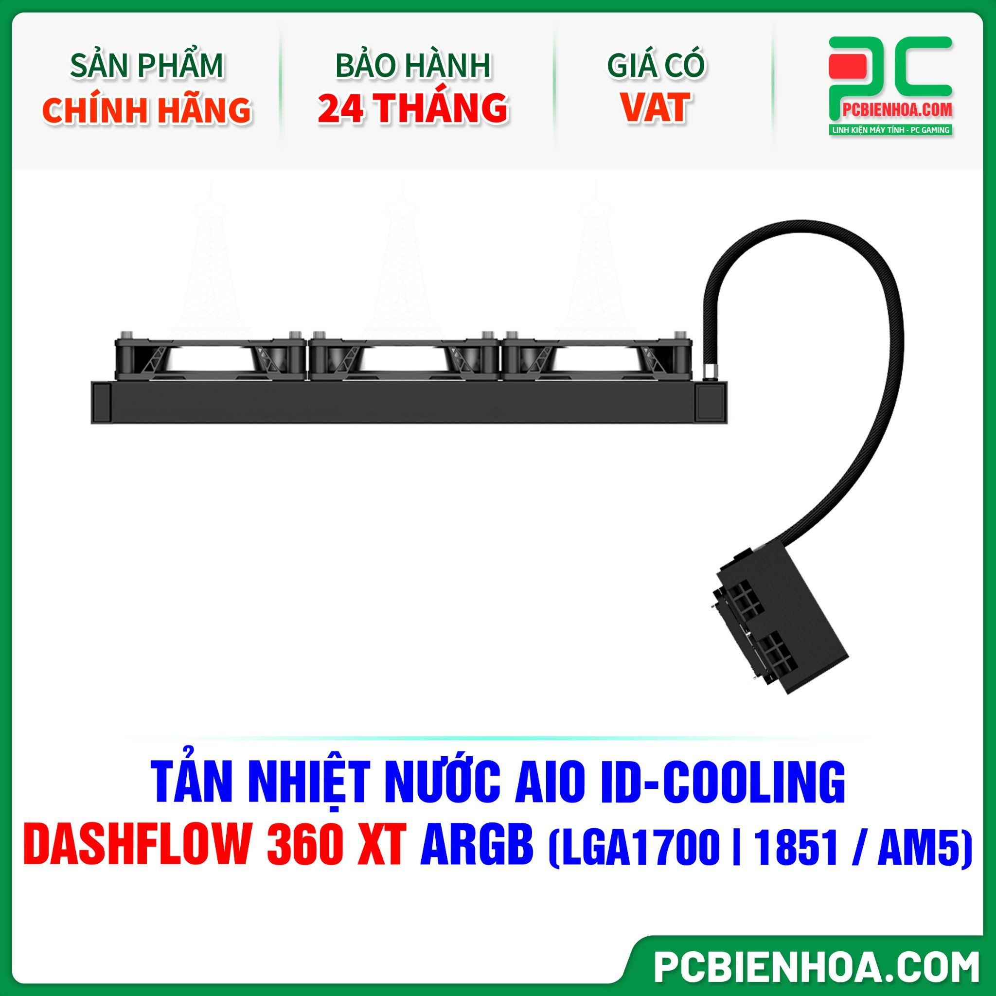 TẢN NHIỆT NƯỚC AIO ID-COOLING DASHFLOW 360 XT ARGB ( HỖ TRỢ SOCKET LGA1700|1851 / AM5 )