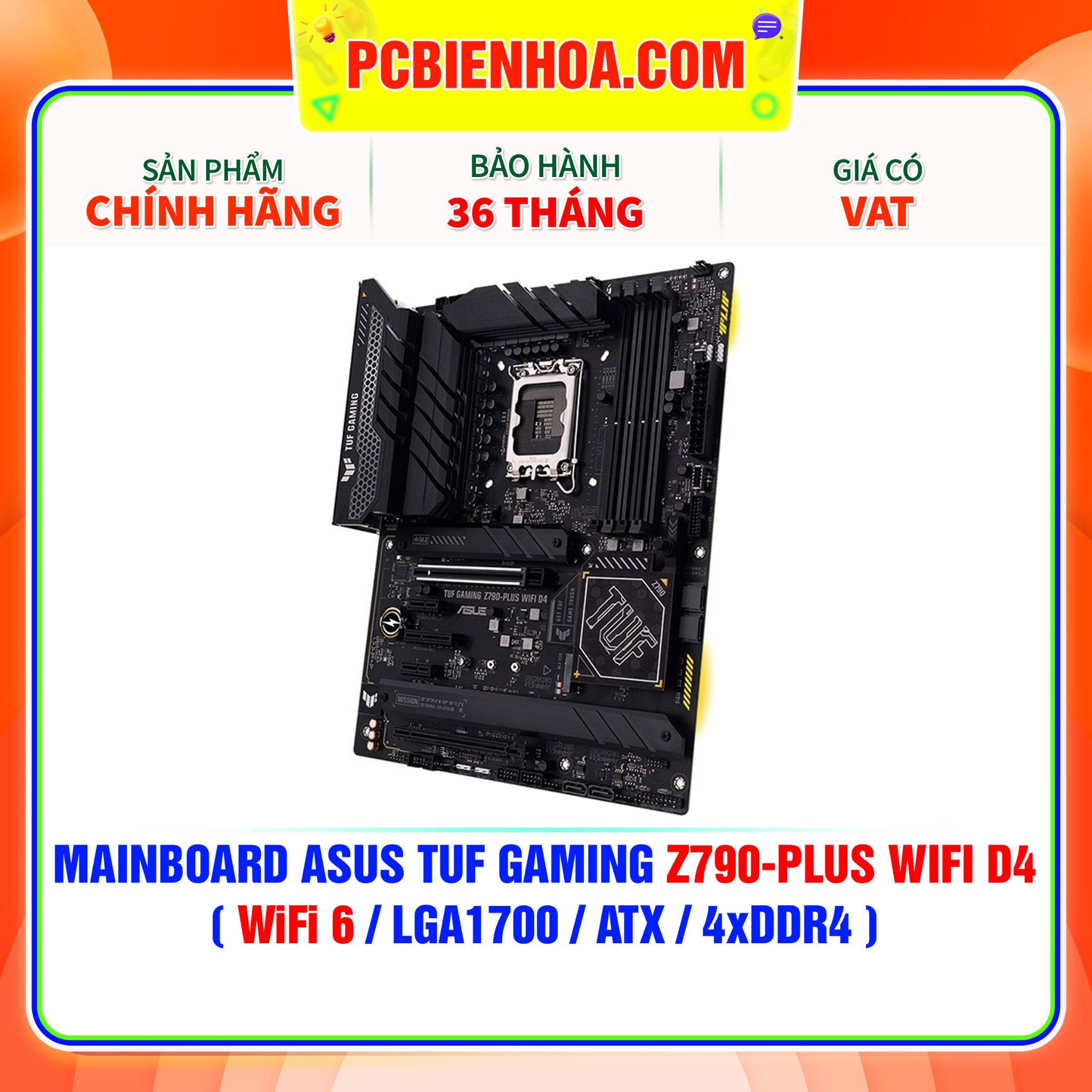  MAINBOARD ASUS TUF GAMING Z790-PLUS WIFI D4 ( WiFi 6 / LGA1700 / ATX / 4xDDR4 ) 