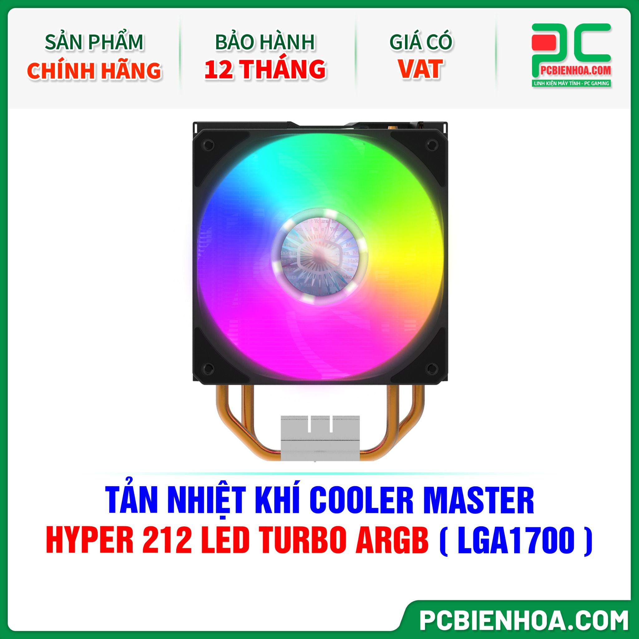 TẢN NHIỆT KHÍ COOLER MASTER HYPER 212 LED TURBO ARGB ( HỖ TRỢ SOCKET LGA1700 )