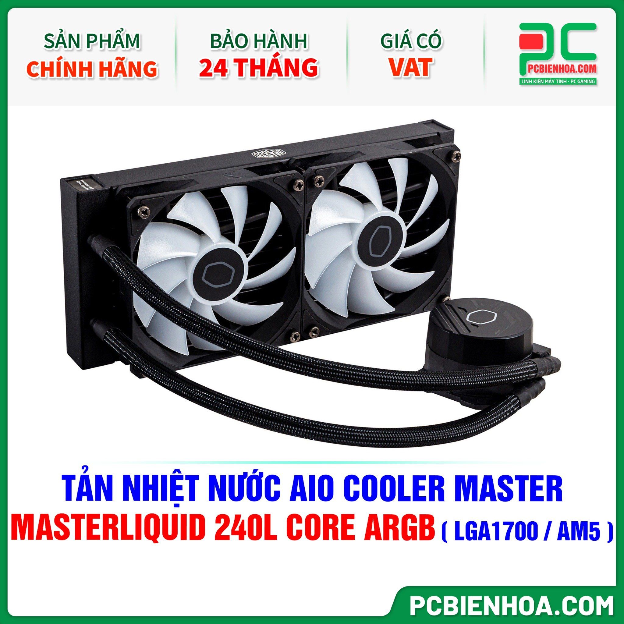 TẢN NHIỆT NƯỚC AIO COOLER MASTER MASTERLIQUID 240L CORE ARGB ( HỖ TRỢ SOCKET LGA1700 / AM5 )
