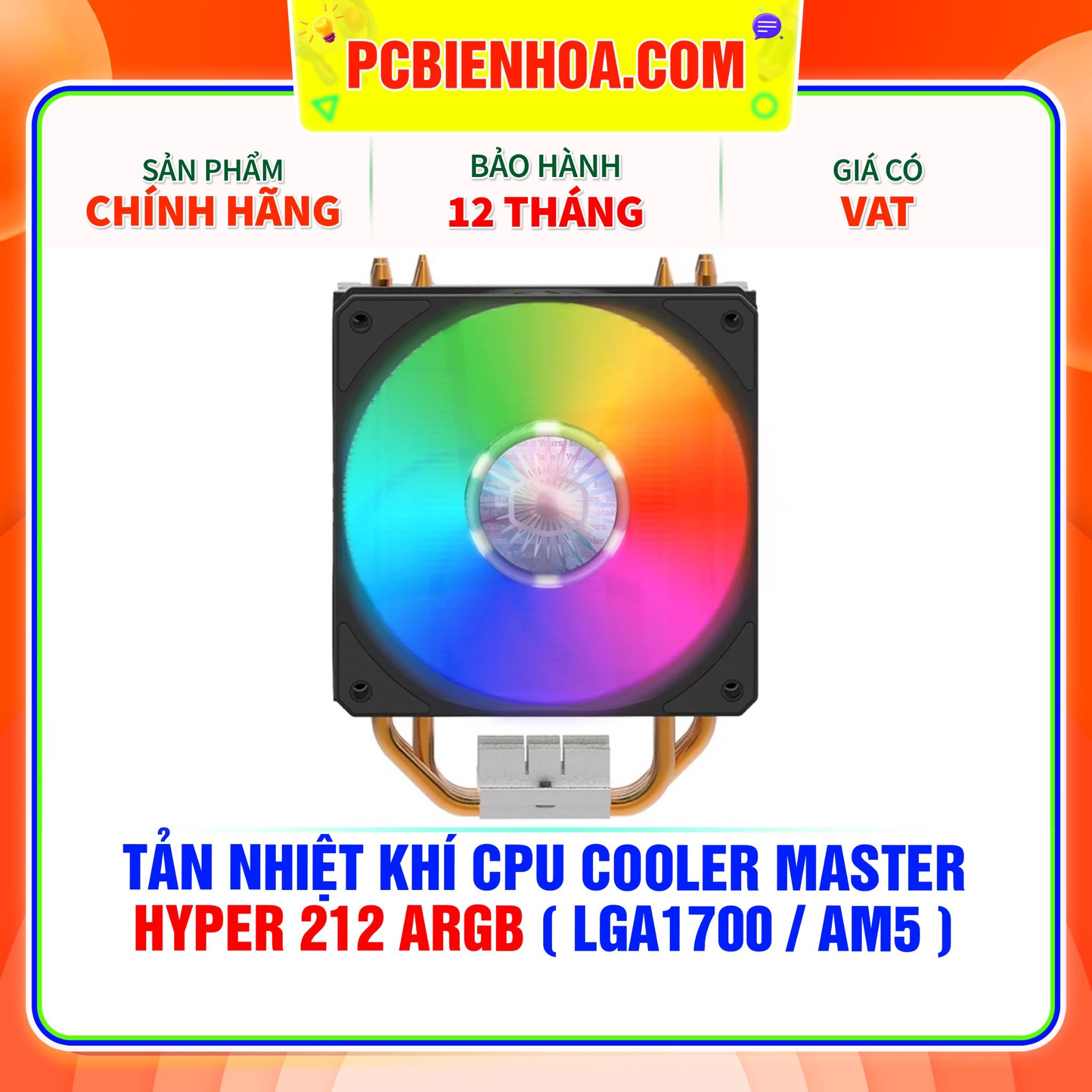  TẢN NHIỆT KHÍ CPU COOLER MASTER HYPER 212 ARGB ( HỖ TRỢ SOCKET LGA1700 / AM5 ) 