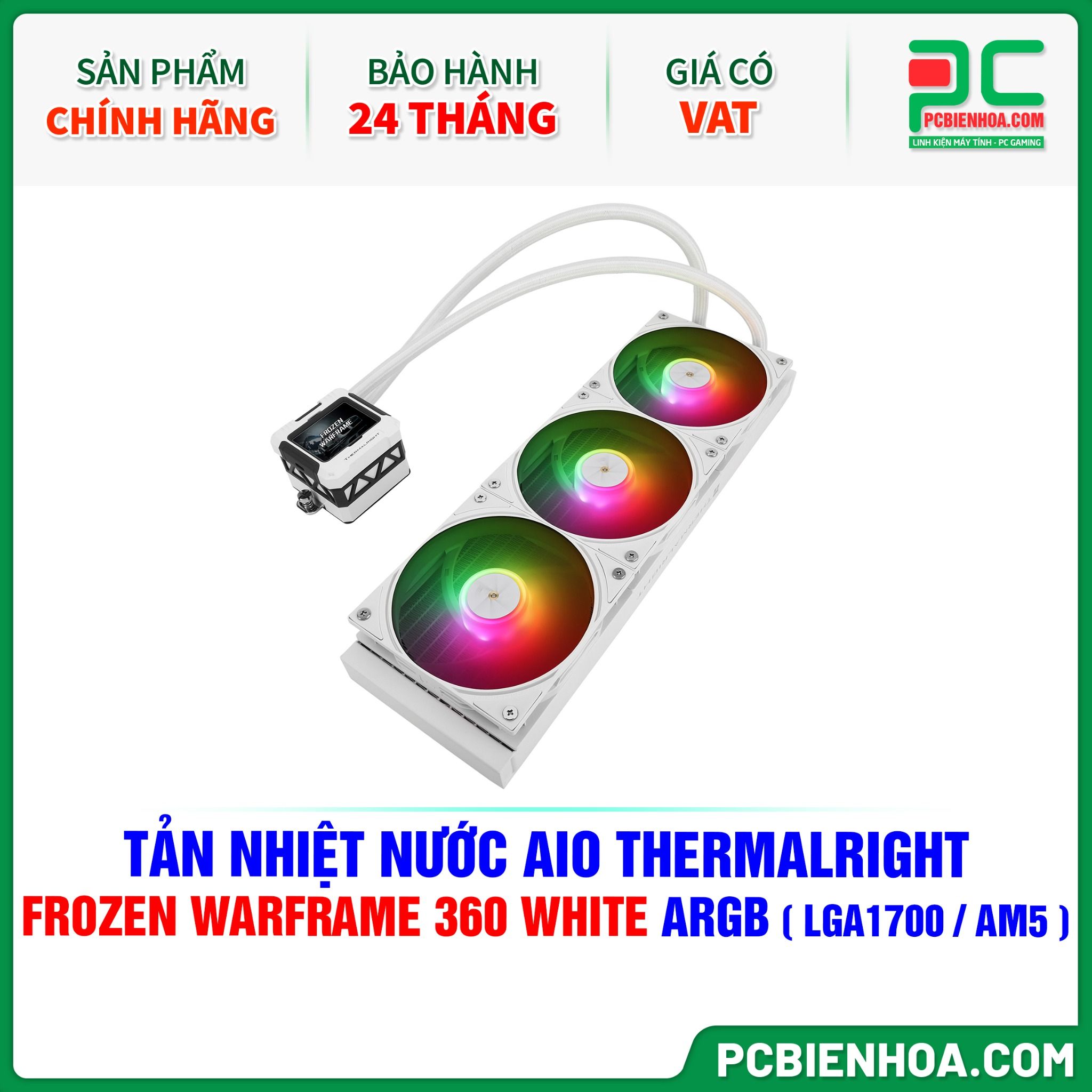 TẢN NHIỆT NƯỚC AIO THERMALRIGHT FROZEN WARFRAME 360 WHITE ARGB ( HỖ TRỢ SOCKET LGA1700 / AM5 )