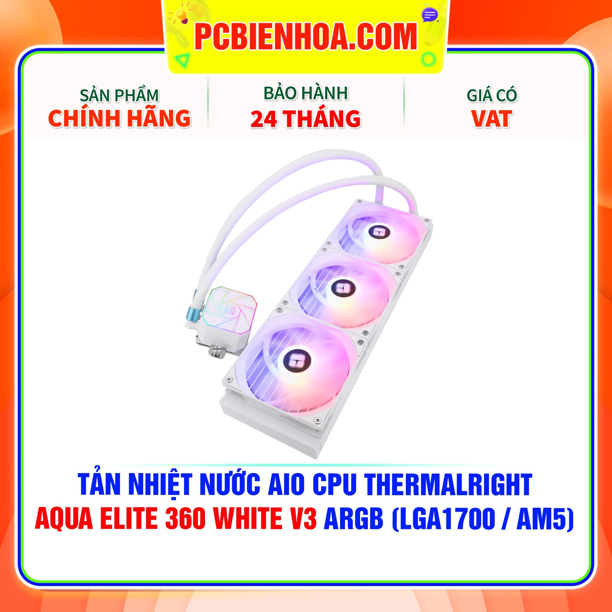  TẢN NHIỆT NƯỚC AIO CPU THERMALRIGHT AQUA ELITE 360 WHITE V3 ARGB ( HỖ TRỢ SOCKET LGA1700 / AM5 ) 