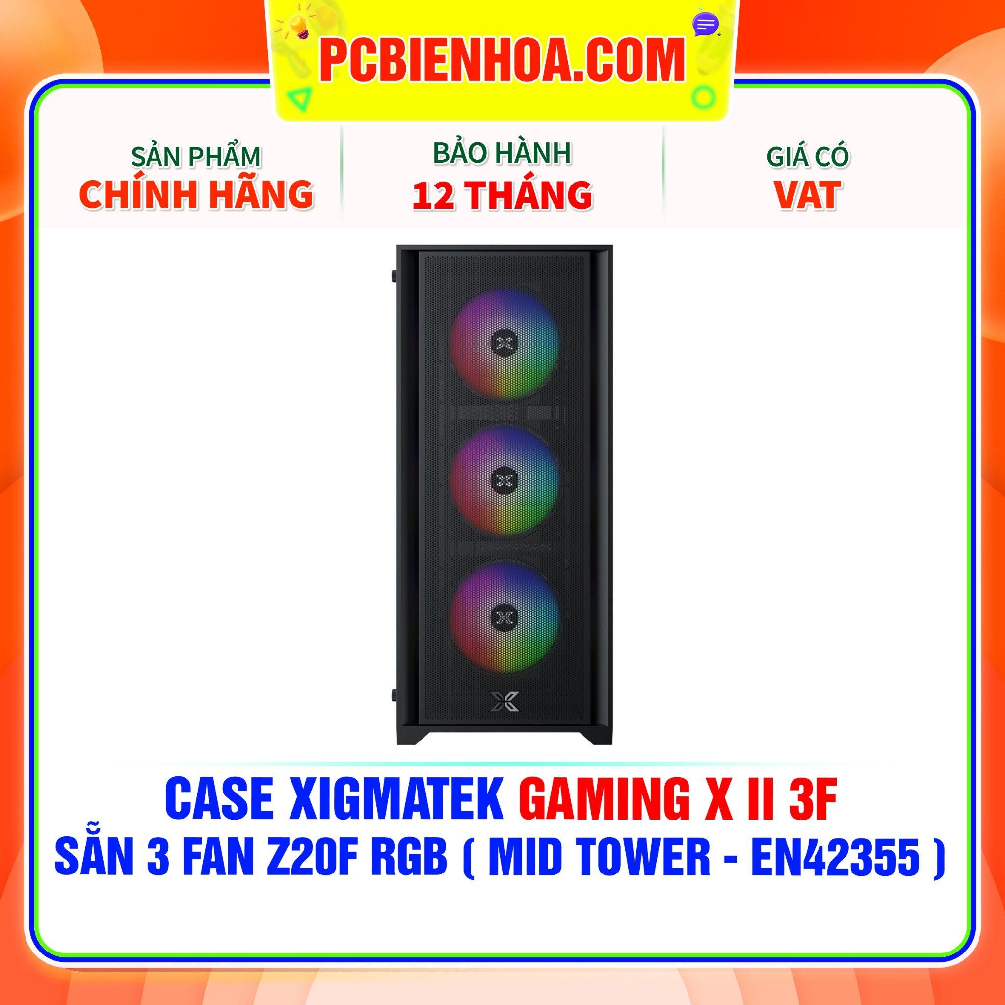  CASE XIGMATEK GAMING X II 3F - SẴN 3 FAN Z20F RGB ( MID TOWER - EN42355 ) 