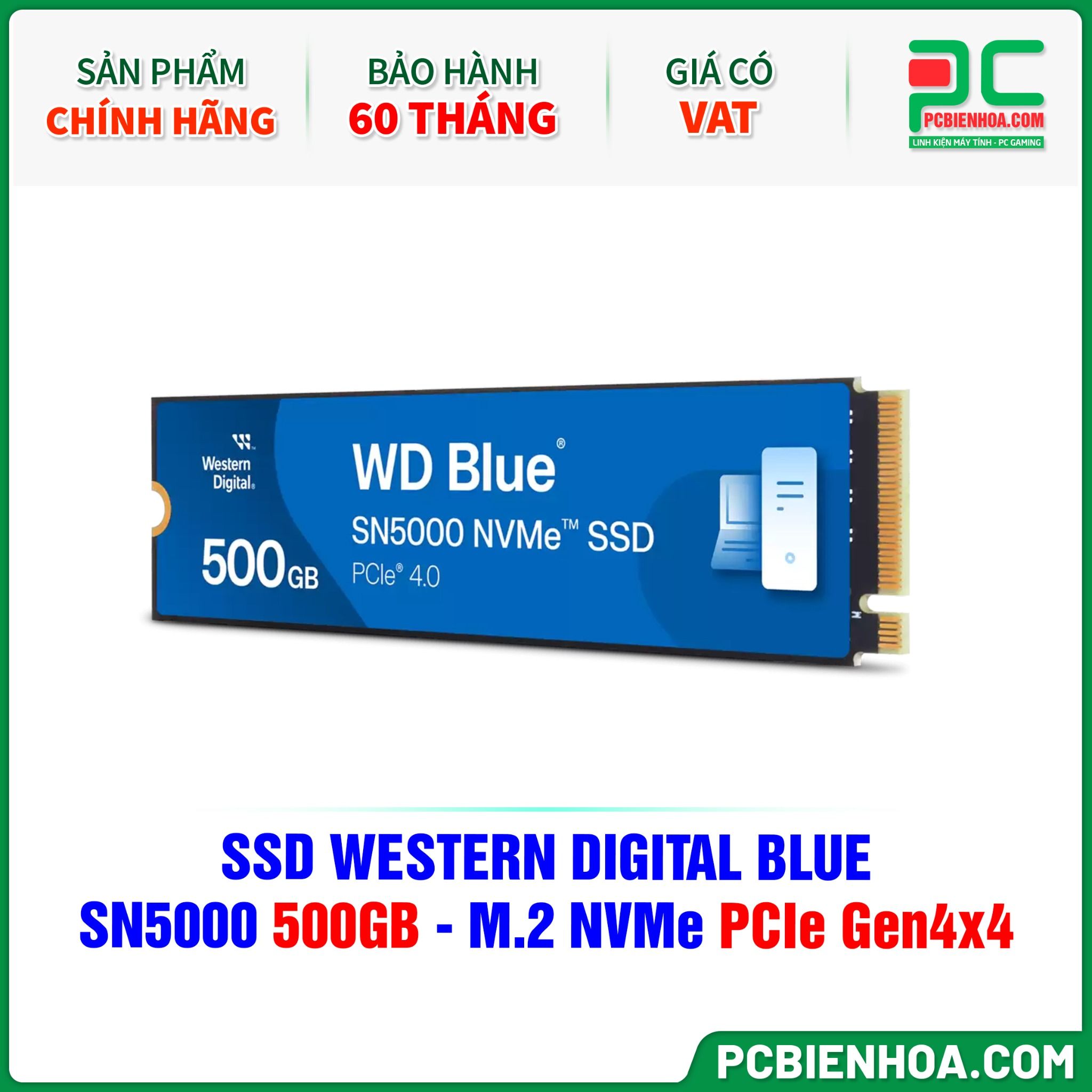 SSD WESTERN DIGITAL BLUE SN5000 500GB - M.2 NVMe PCIe Gen4x4 ( WDS500G4B0E )
