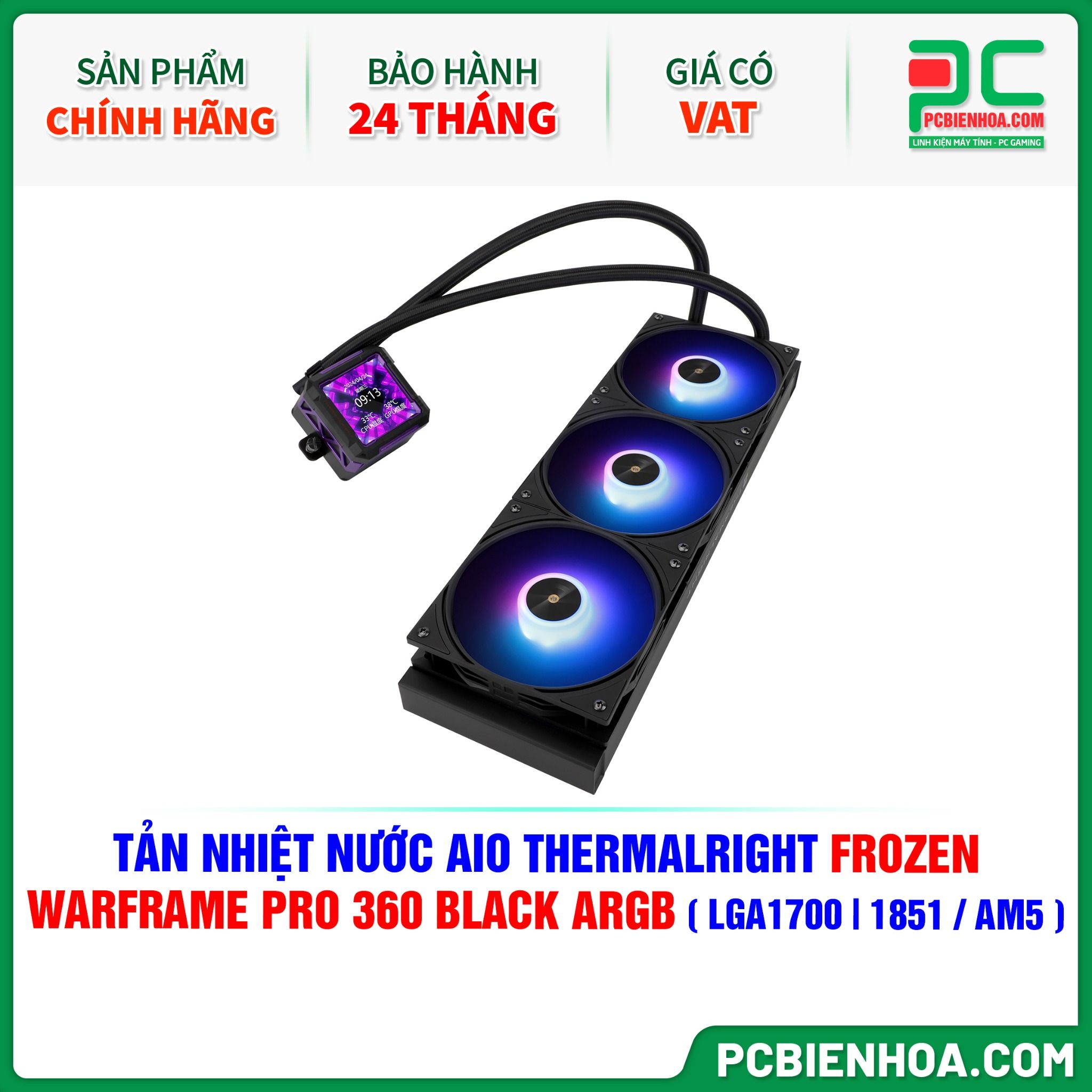 TẢN NHIỆT NƯỚC AIO THERMALRIGHT FROZEN WARFRAME PRO 360 BLACK ARGB ( HỖ TRỢ SOCKET LGA1700 | 1851 / AM5 )