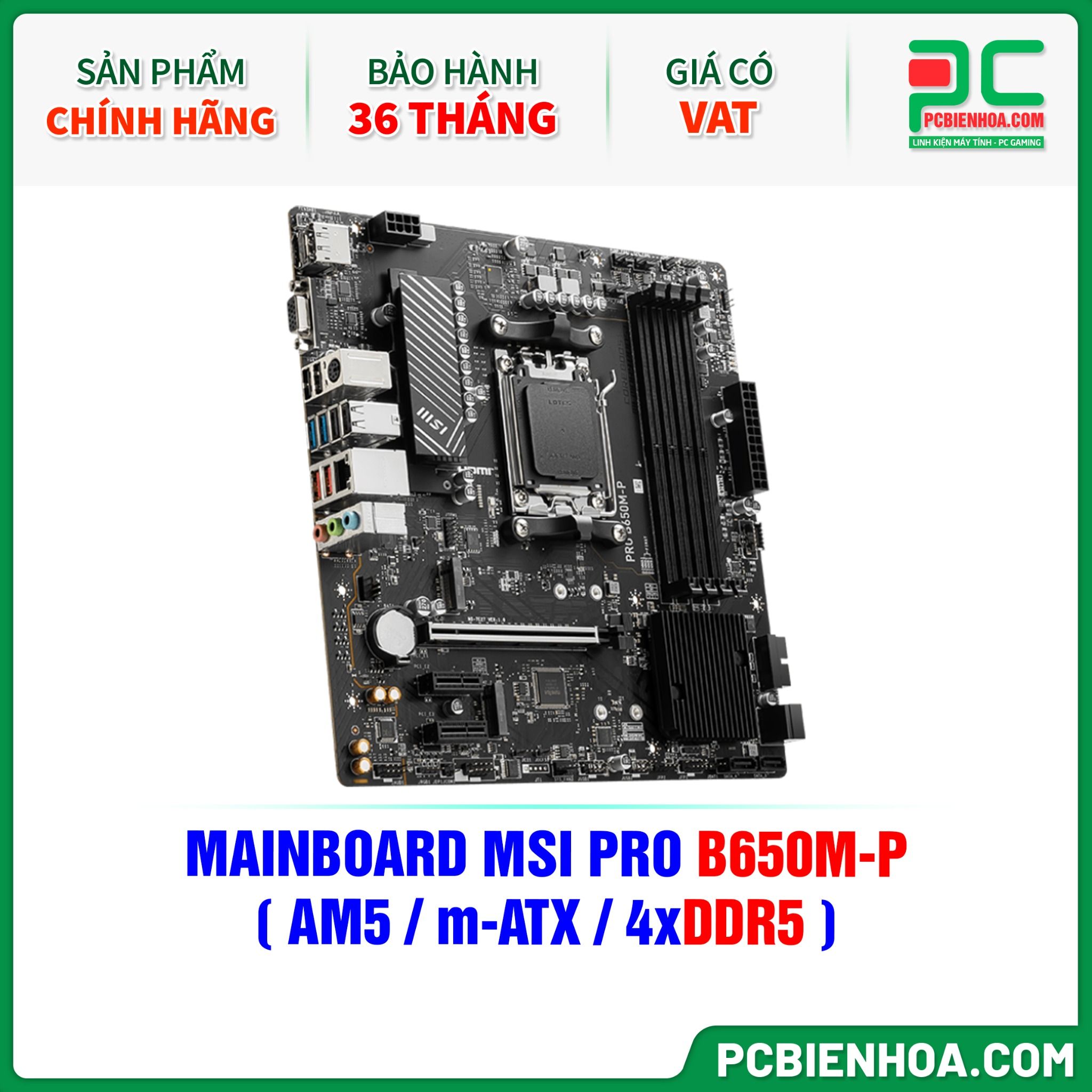 DDR5 - MAINBOARD MSI PRO B650M-P ( AM5 / m-ATX / 4xDDR5 )