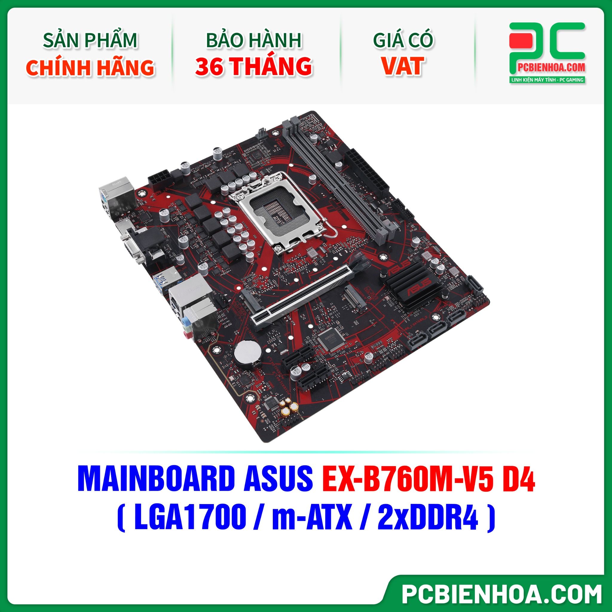 MAINBOARD ASUS EX-B760M-V5 D4 ( LGA1700 / m-ATX / 2xDDR4 )