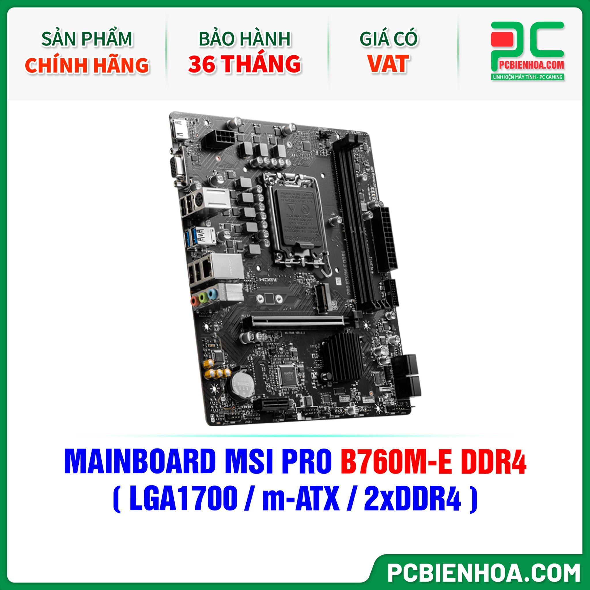 MAINBOARD MSI PRO B760M-E DDR4 ( LGA1700 / m-ATX / 2xDDR4 )