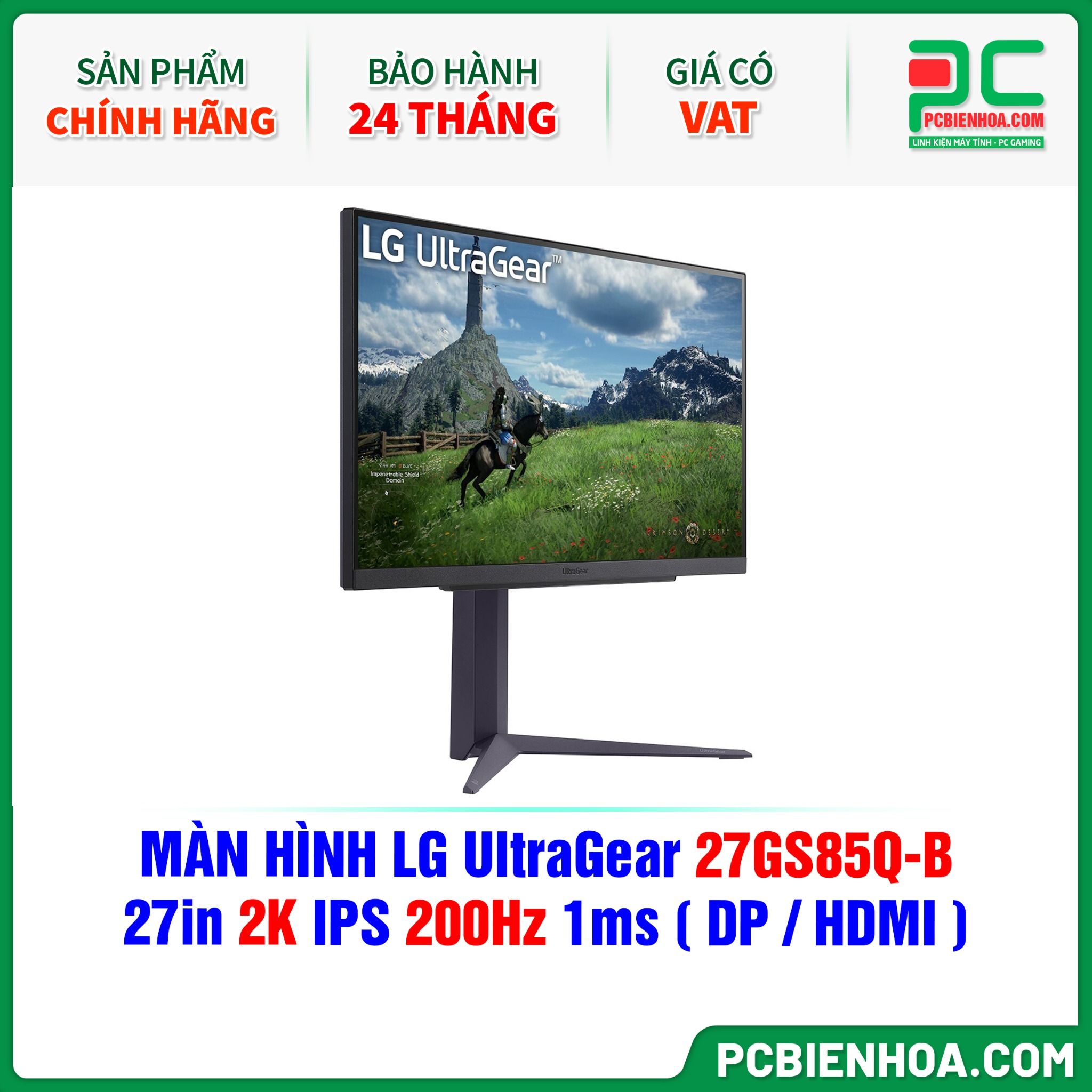 MÀN HÌNH LG UltraGear 27GS85Q-B - 27in 2K IPS 200Hz 1ms ( DP / HDMI )