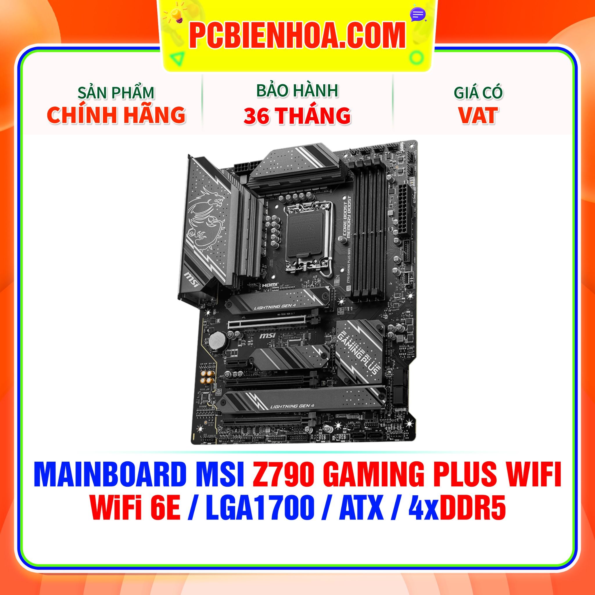  DDR5 - MAINBOARD MSI Z790 GAMING PLUS WIFI ( WIFI 6E / LGA1700 / ATX / 4xDDR5 ) 