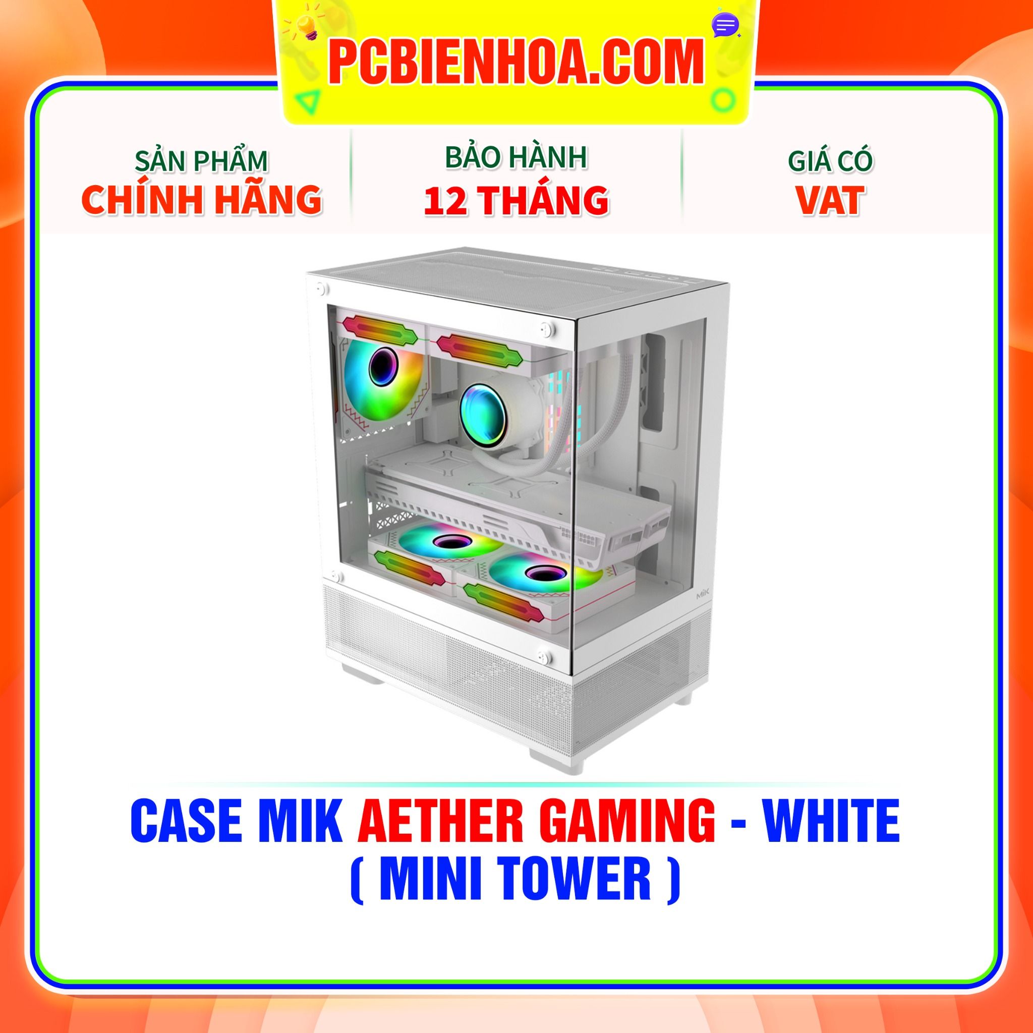  CASE MIK AETHER GAMING - WHITE ( MINI TOWER ) 