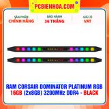  RAM CORSAIR DOMINATOR PLATINUM RGB 16GB (2x8GB) 3200MHz DDR4 - BLACK ( CMT16GX4M2C3200C16 ) 