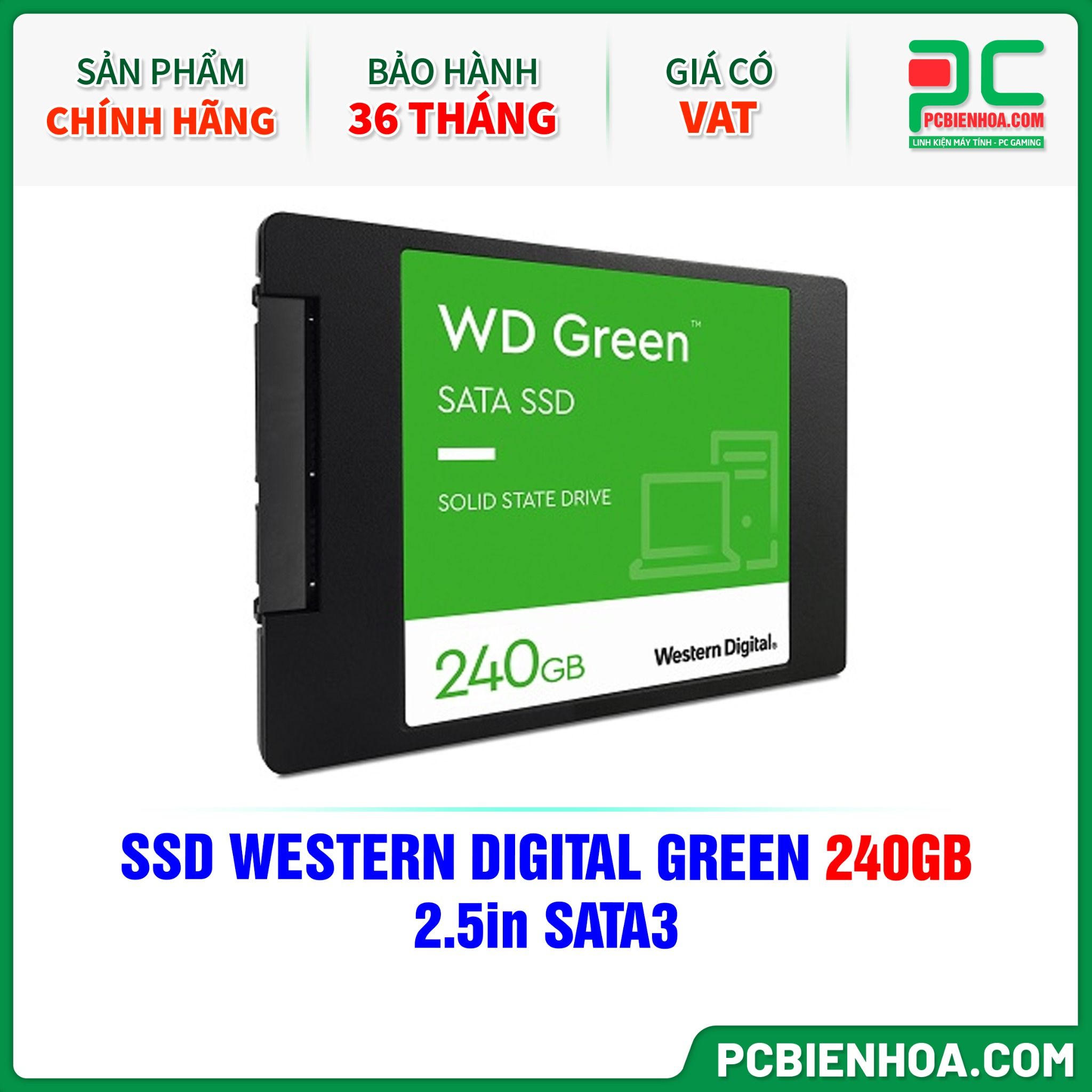 SSD WESTERN DIGITAL GREEN 240GB - 2.5in SATA3