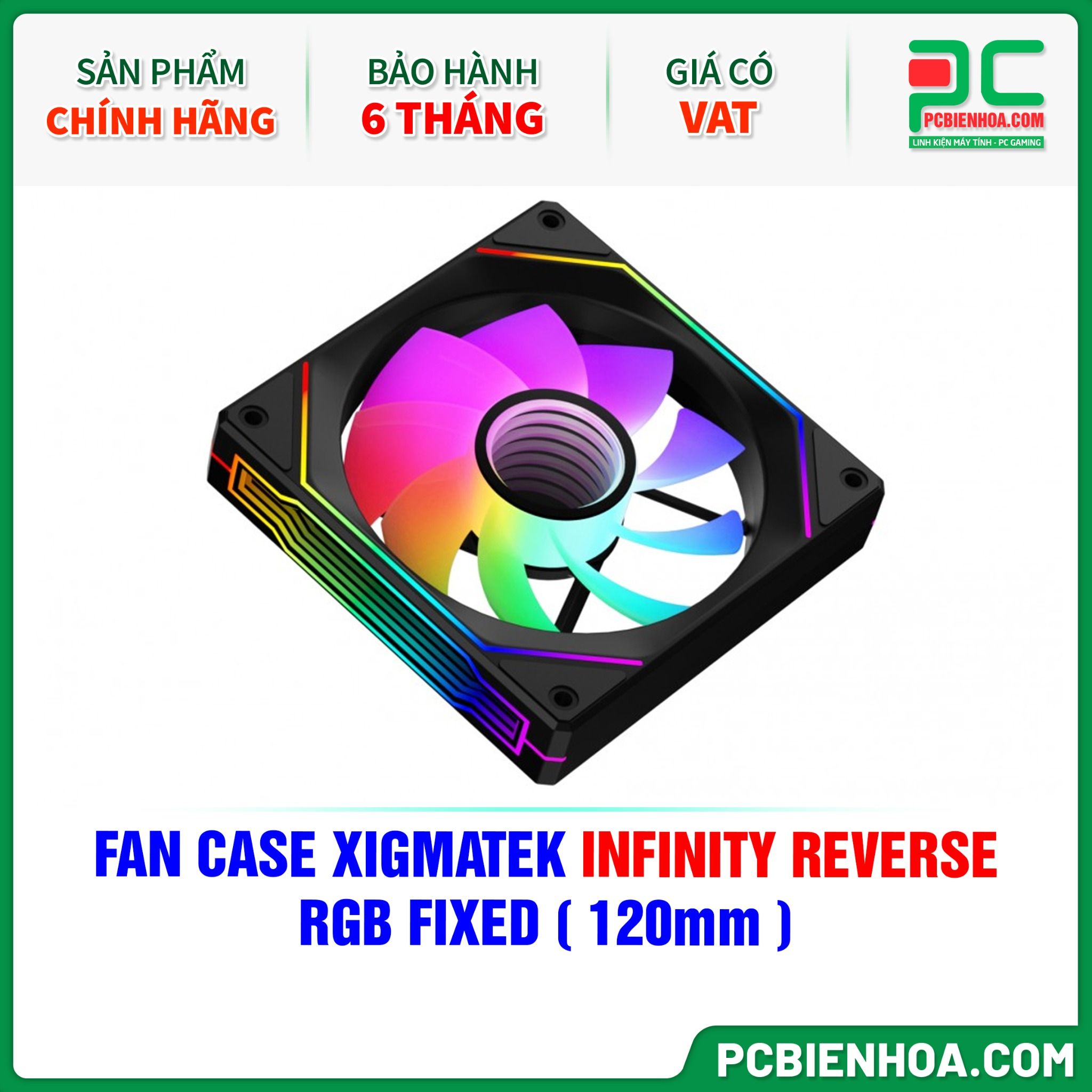 FAN CASE XIGMATEK INFINITY REVERSE RGB FIXED - FAN NGƯỢC ( 120mm / EN44588 )