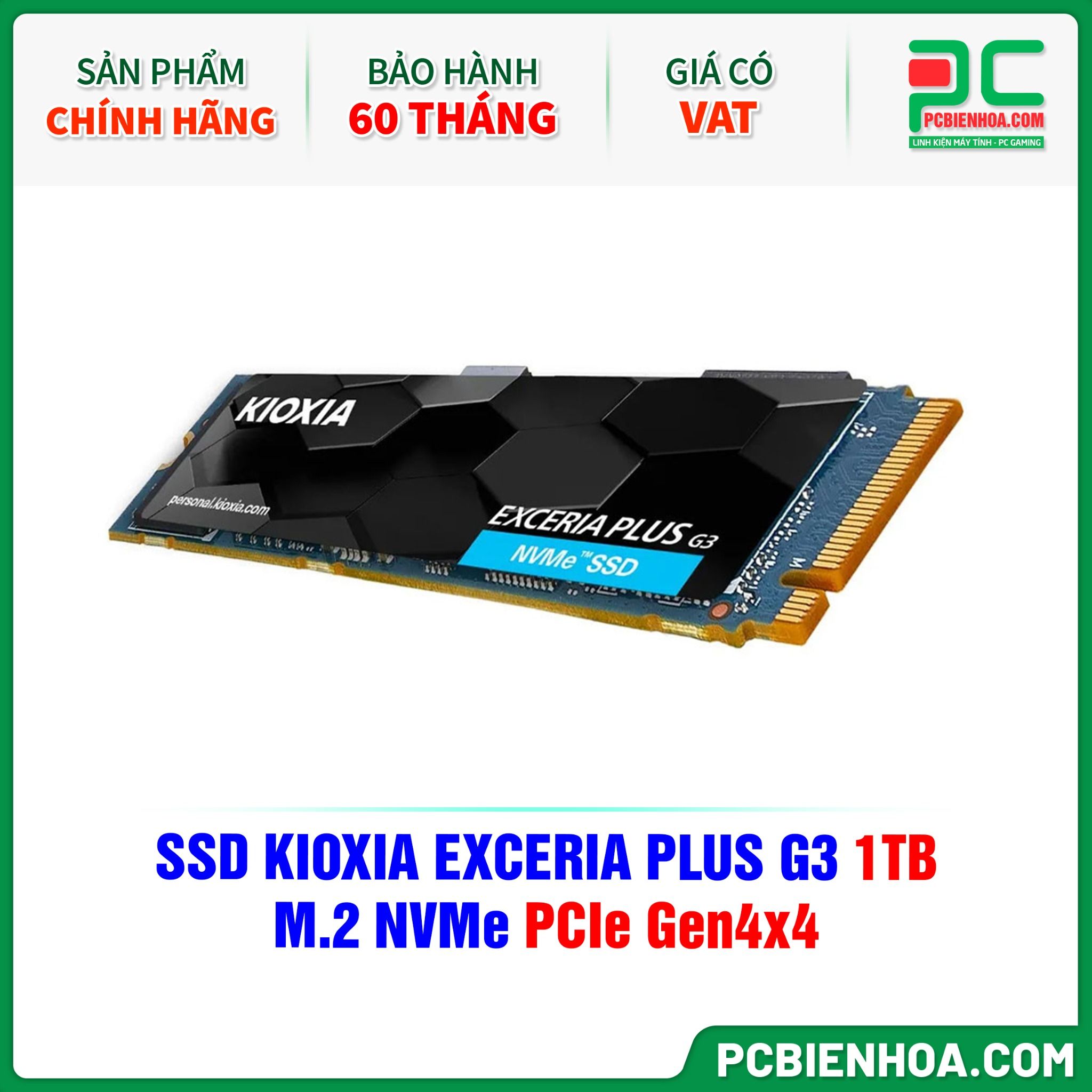 SSD KIOXIA EXCERIA PLUS G3 1TB - M.2 NVMe PCIe Gen4×4 (LSD10Z001TG8)