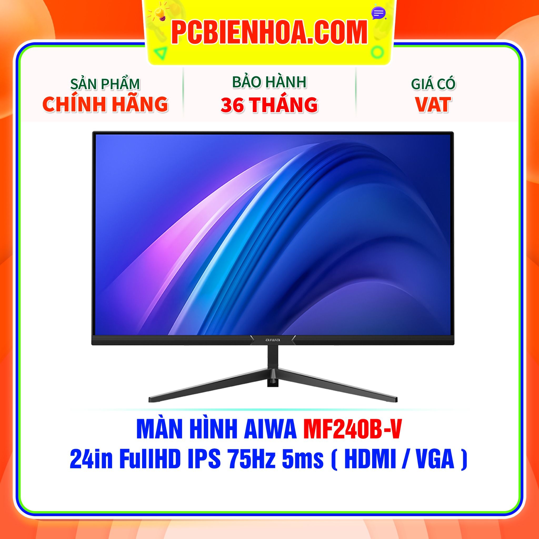 MÀN HÌNH AIWA MF240B-V 24in FullHD IPS 75Hz 5ms ( HDMI / VGA ) 