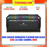  RAM CORSAIR DOMINATOR PLATINUM RGB BLACK 32GB (2X16GB) 5200MHZ DDR5 