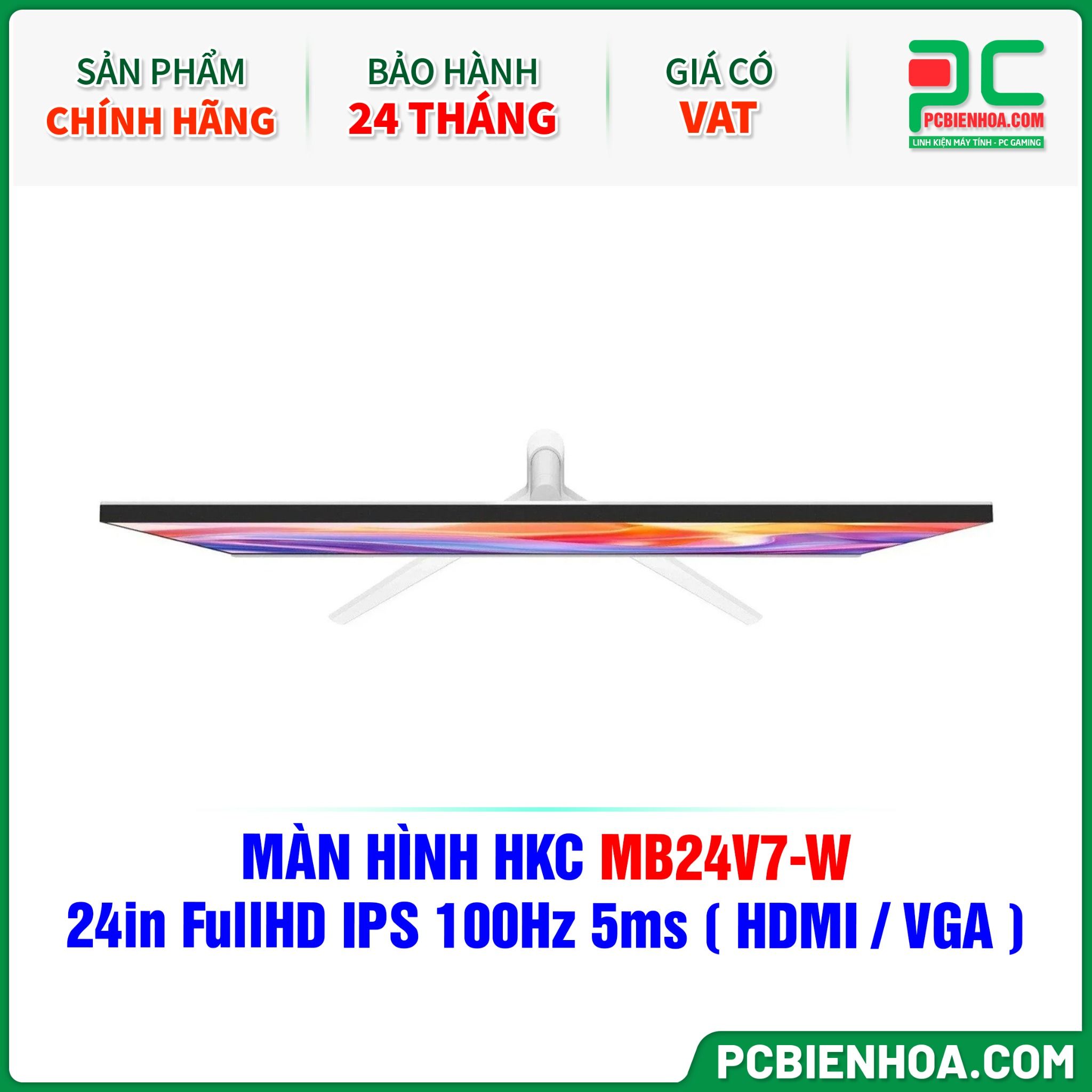 MÀN HÌNH HKC MB24V7-W MÀU TRẮNG - 24in FullHD IPS 100Hz 5ms ( HDMI / VGA )