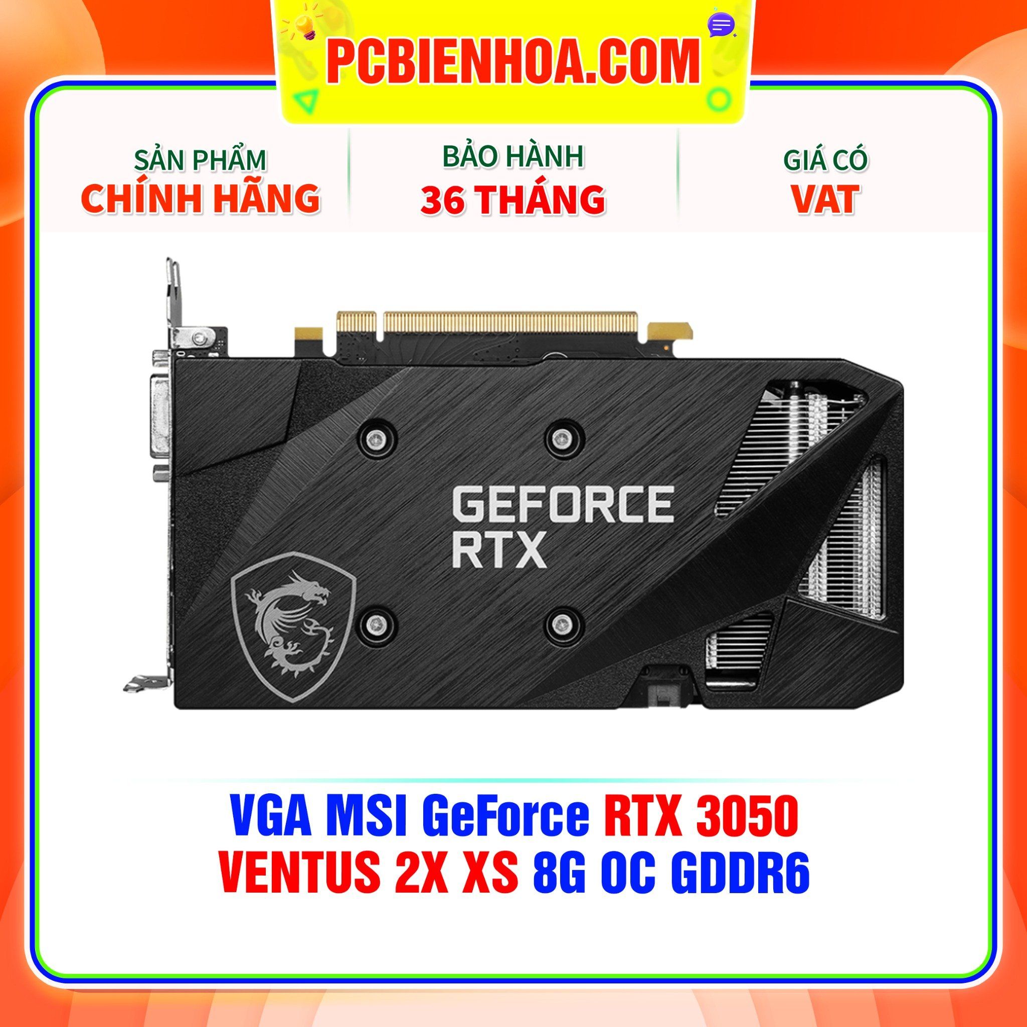  VGA MSI GeForce RTX 3050 VENTUS 2X XS 8G OC GDDR6 