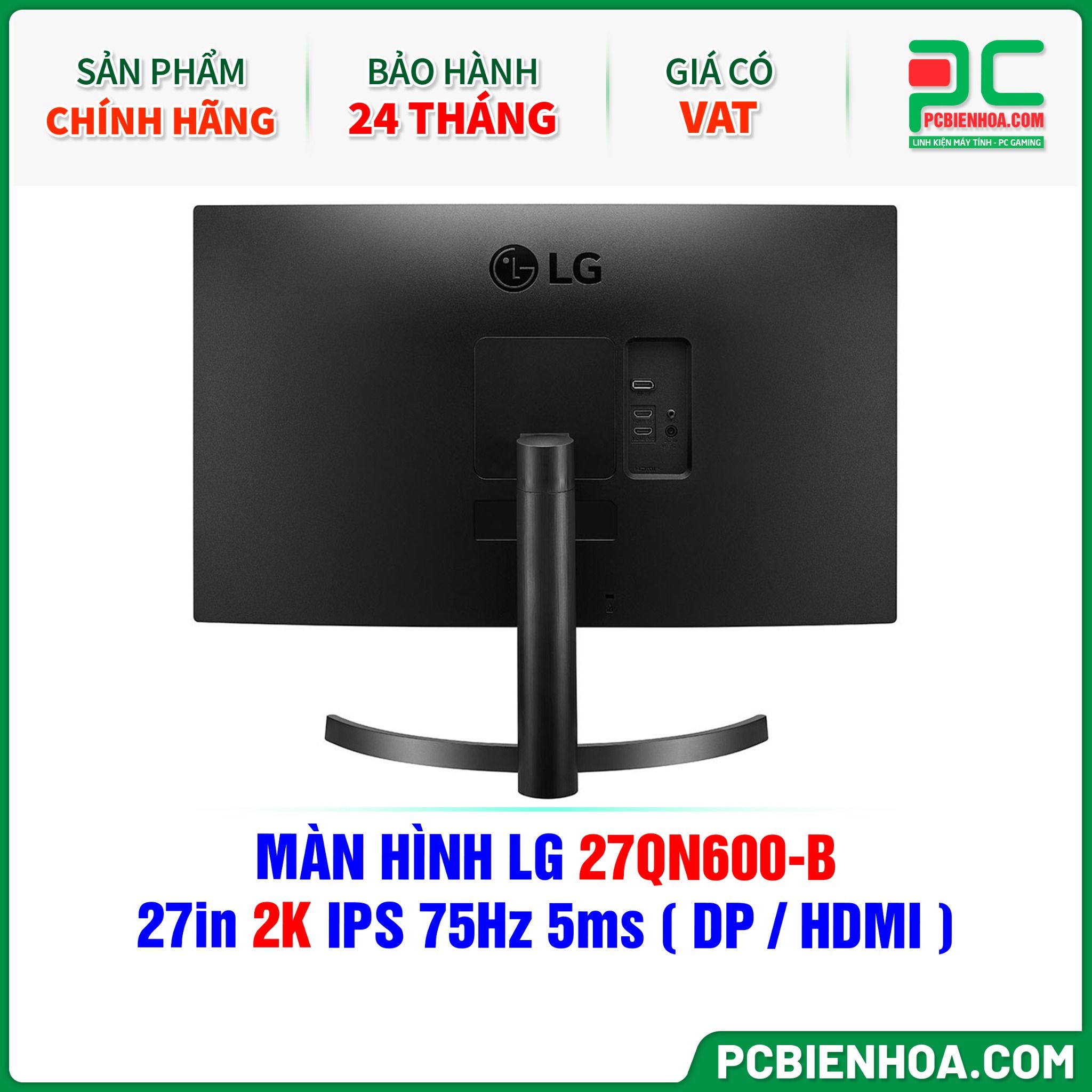 MÀN HÌNH LG 27QN600-B - 27in 2K IPS 75Hz 5ms ( DP / HDMI )