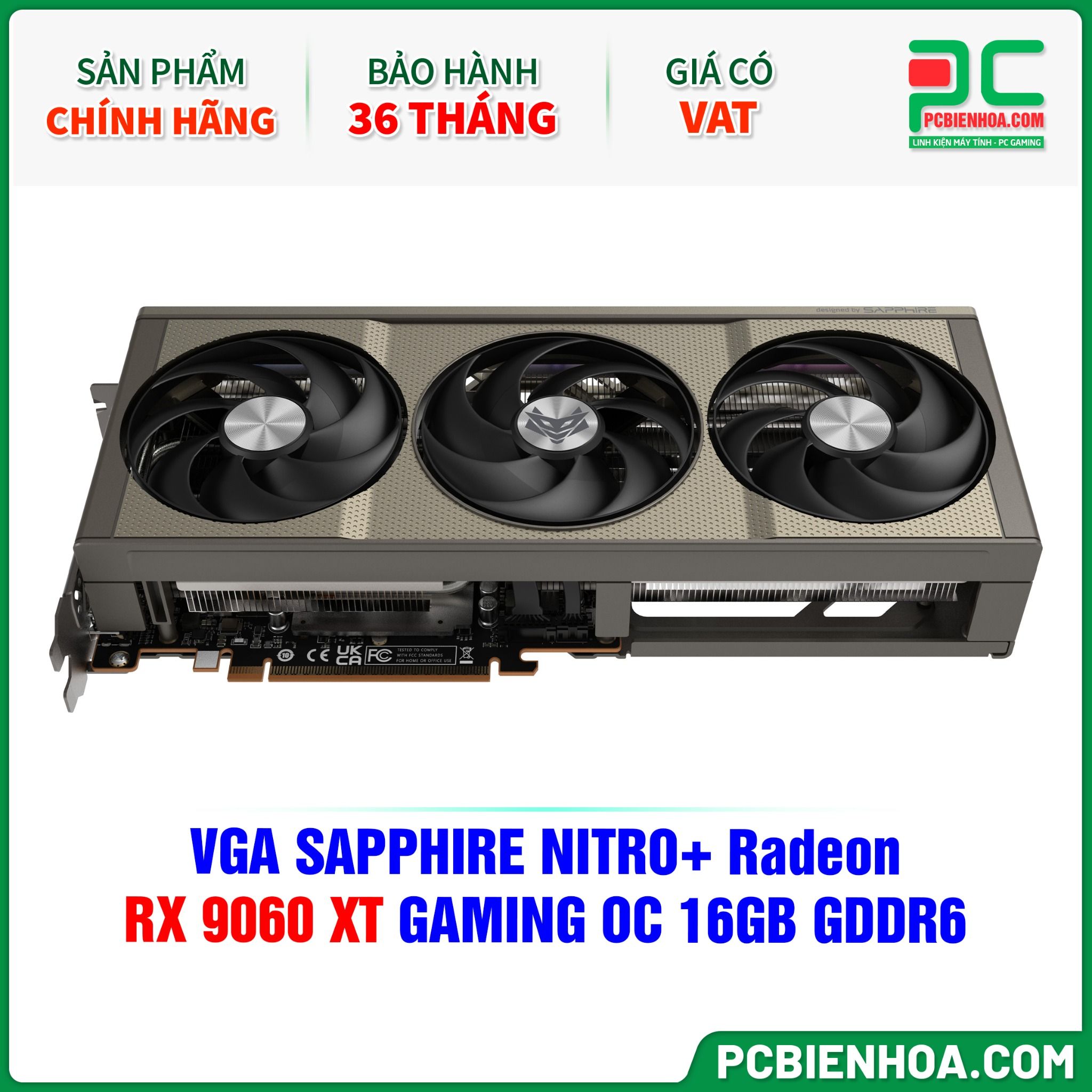 VGA SAPPHIRE NITRO+ Radeon RX 9060 XT GAMING OC 16GB GDDR6 (11350-01-20G)