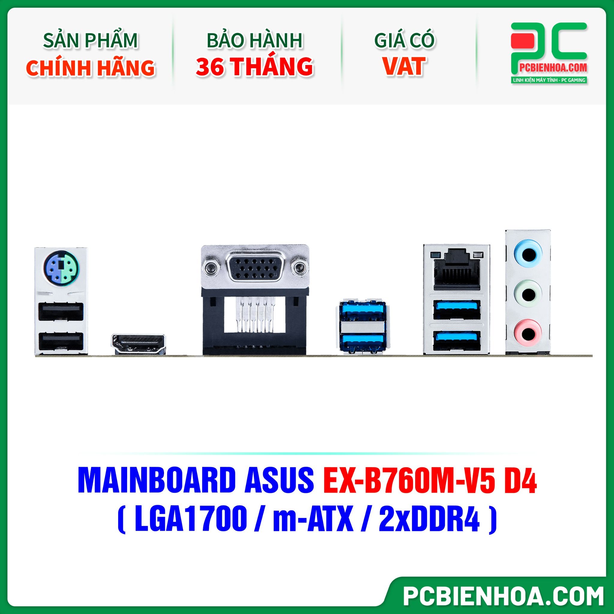 MAINBOARD ASUS EX-B760M-V5 D4 ( LGA1700 / m-ATX / 2xDDR4 )