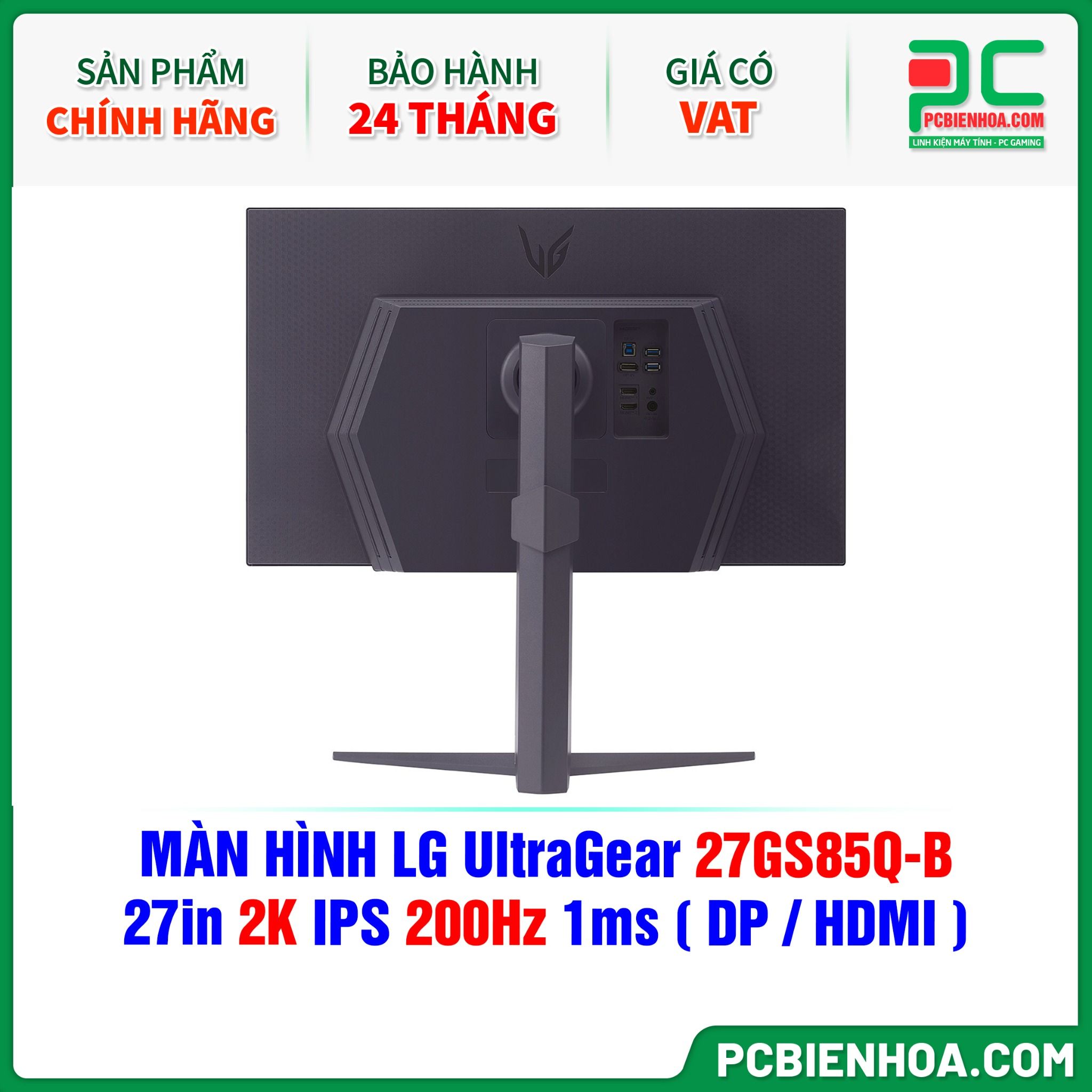 MÀN HÌNH LG UltraGear 27GS85Q-B - 27in 2K IPS 200Hz 1ms ( DP / HDMI )