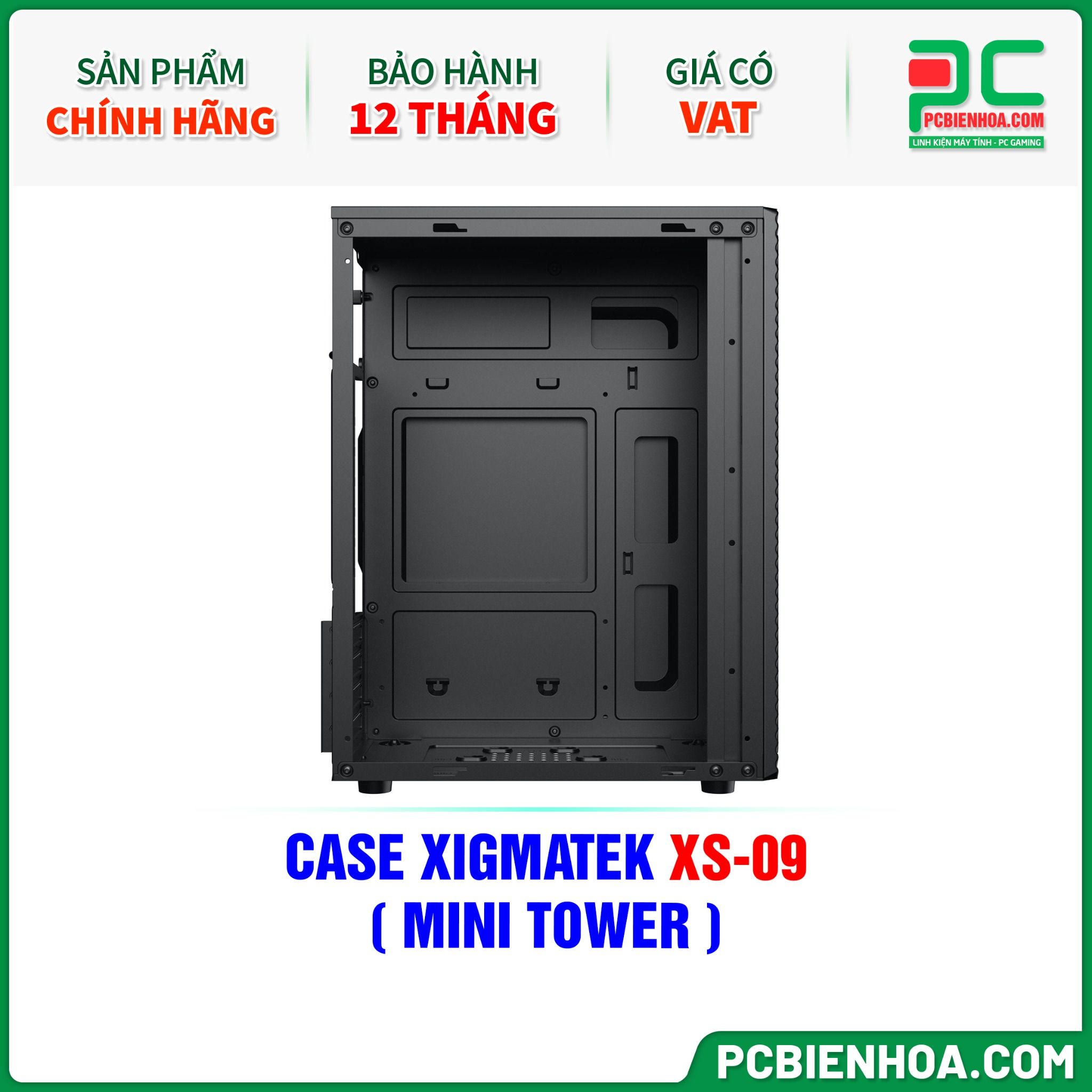CASE XIGMATEK XS-09 - CHƯA KÈM FAN ( MINI TOWER - EN46308 )